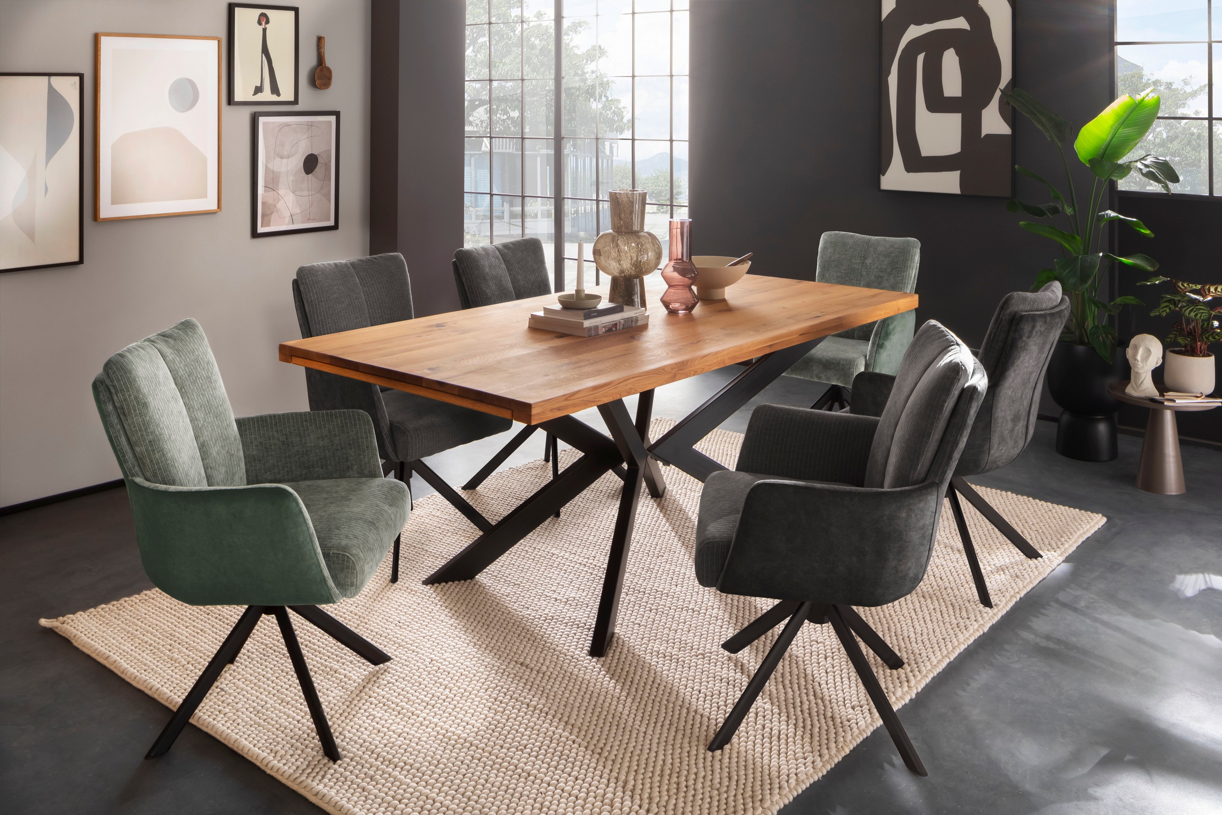 MCA furniture Esszimmerstuhl "MALIA", (Set, 2 Stck), 360 drehbar, Taschenfe günstig online kaufen