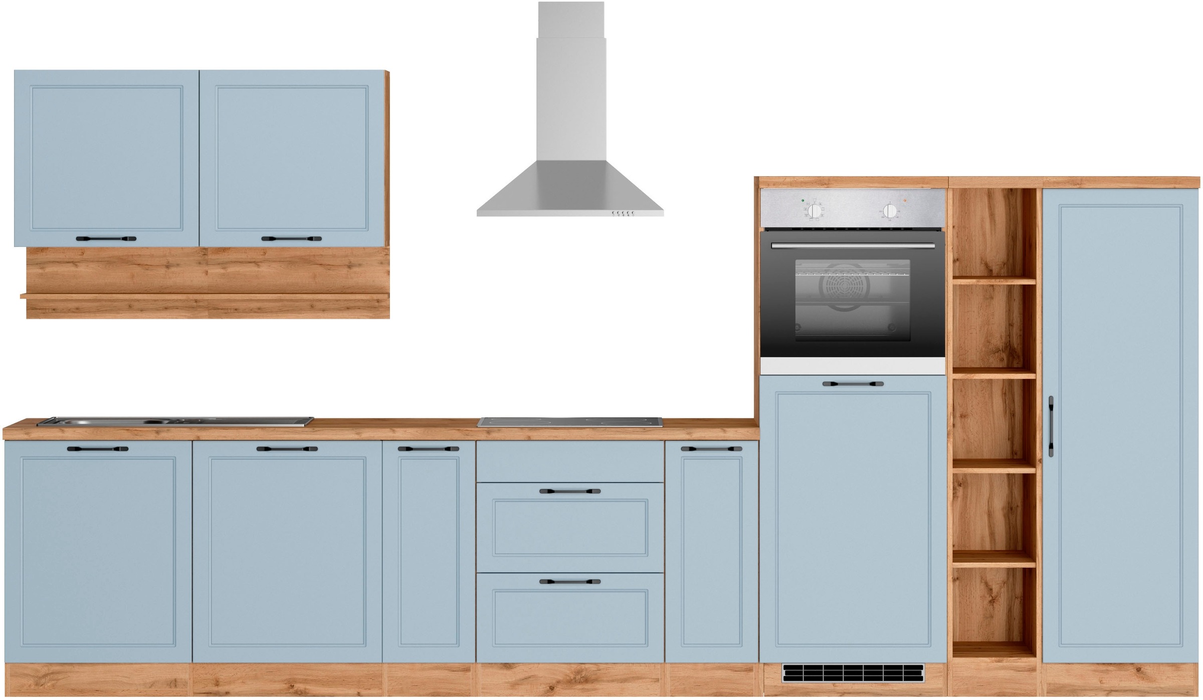 KOCHSTATION Küche »KS-Lana«, 380 cm breit, wahlweise mit oder ohne E-Geräte