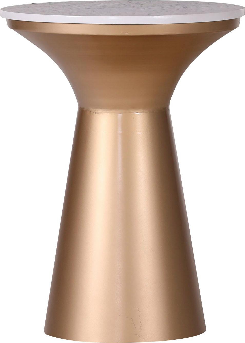 Home affaire Beistelltisch "Menton" mit goldfarbenem Gestell und Terazzo Platte, in elegantem Design