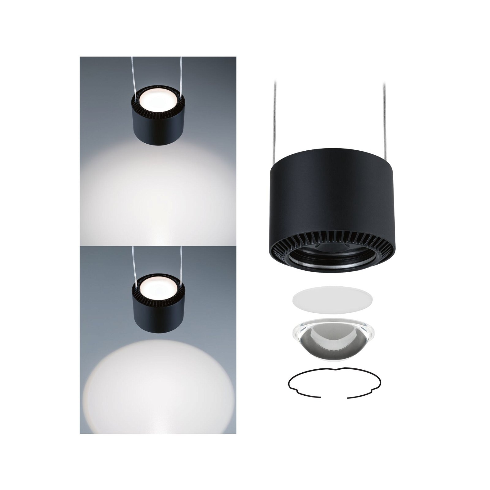 Paulmann Schienensystem-Leuchten »URail Pendel Aldan 8,5 / 1x4,5W 4000K 230V Schwarz matt, Schwarz«, 930lm / 530lm, dimmbar