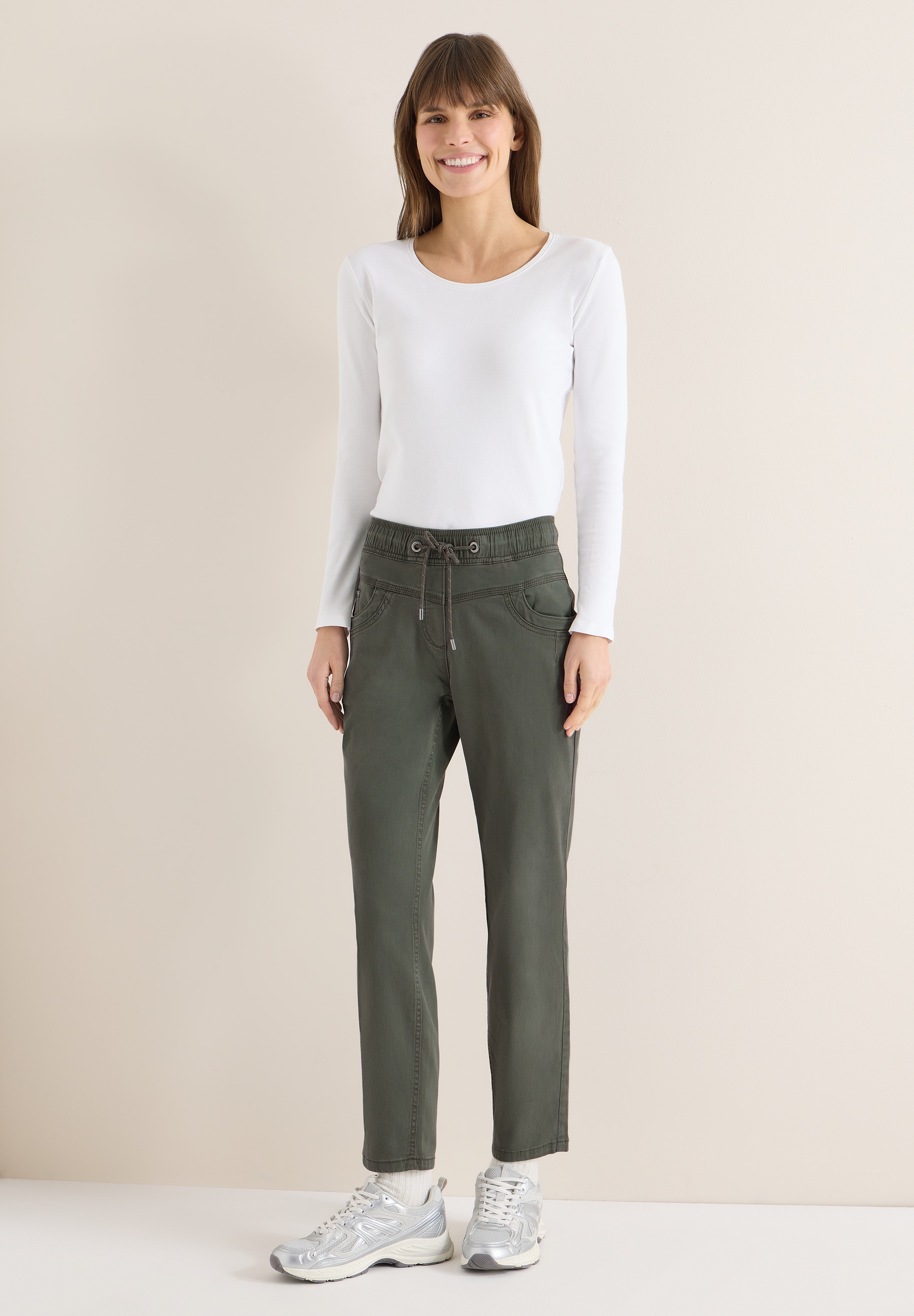 Cecil Tracey Women's Trousers Sea Weed Khaki L 2