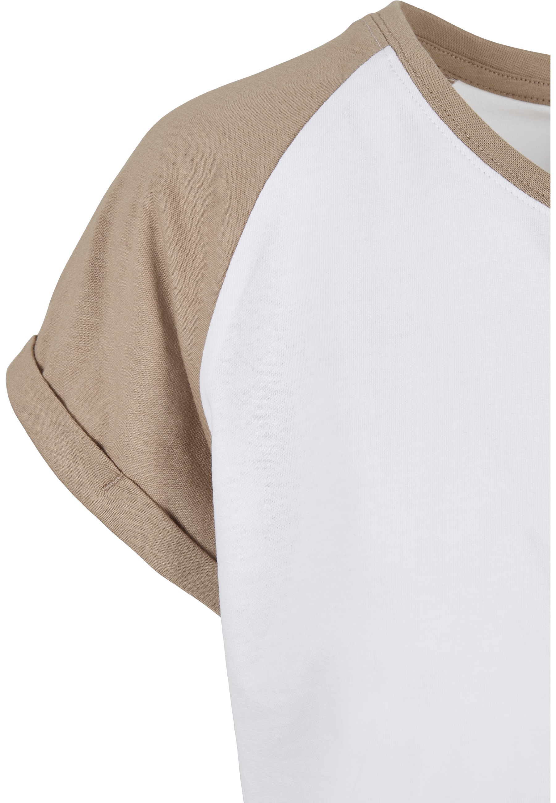 URBAN CLASSICS Kurzarmshirt »Urban Classics Damen Ladies Contrast Raglan Tee« 1
