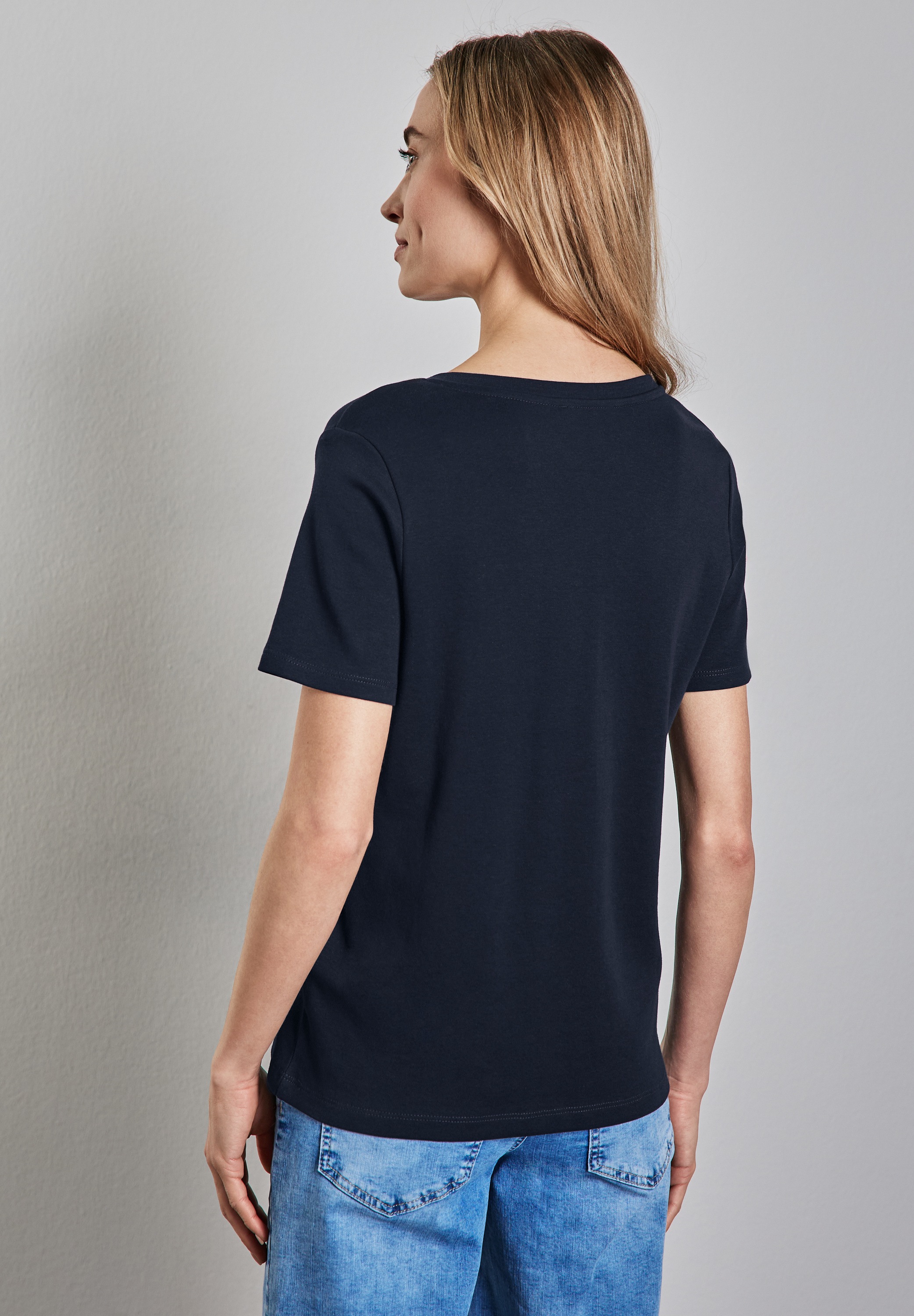 STREET ONE V-Shirt, aus reiner Baumwolle