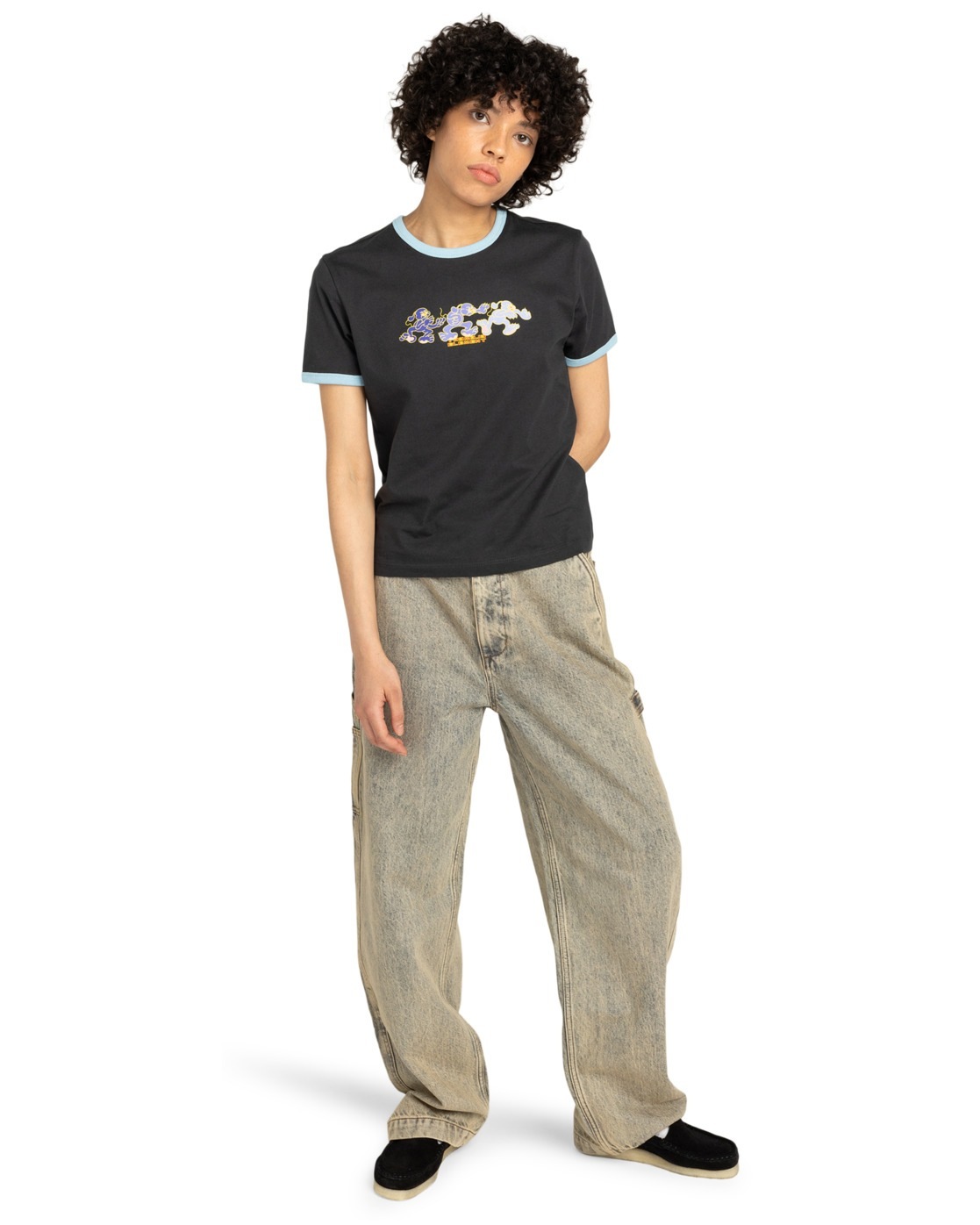 Element Second Nature Ringer T-Shirt Off Black M 5