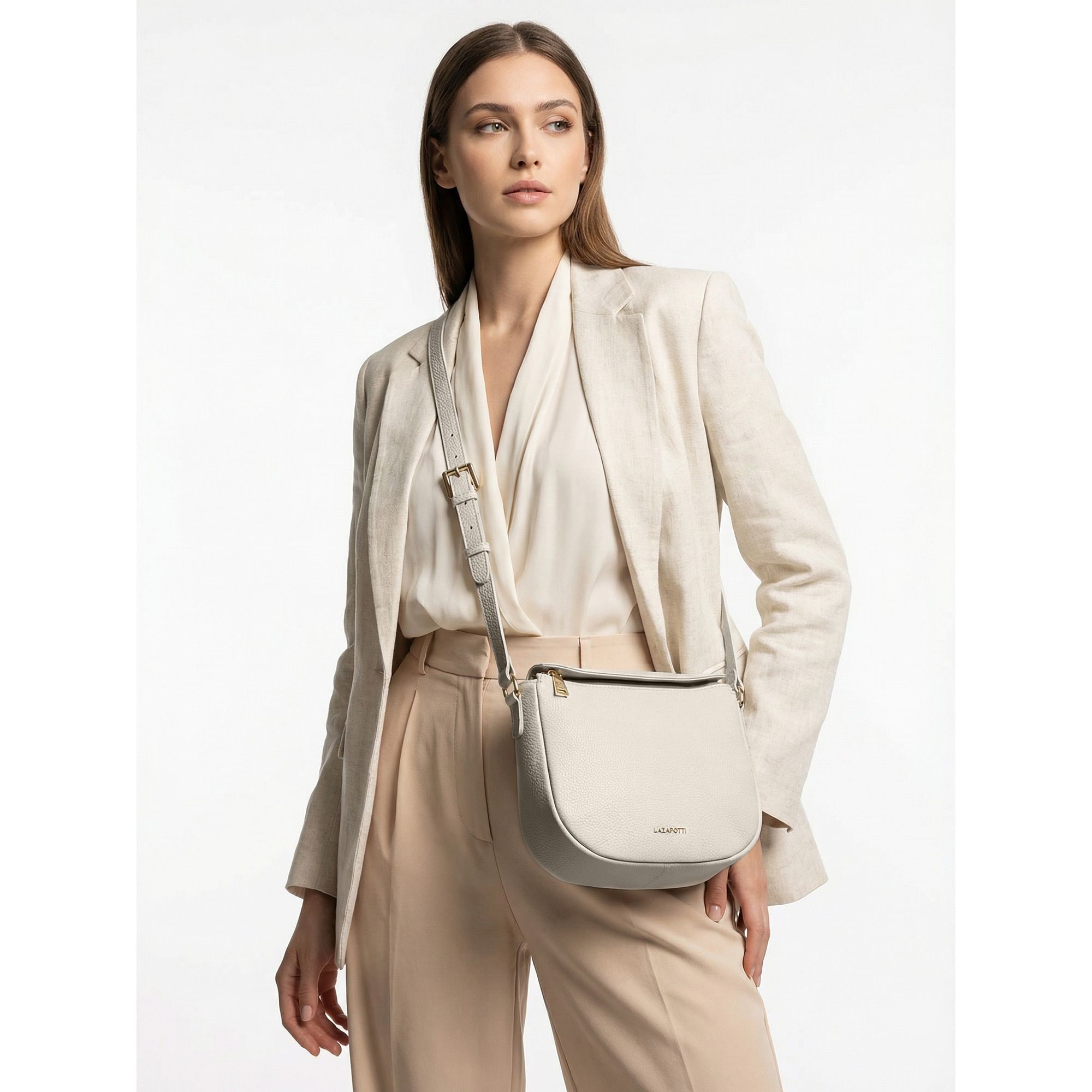 Lazarotti Umhängetasche »Bologna Leather Crossbody Umhängetasche Leder 25 cm«