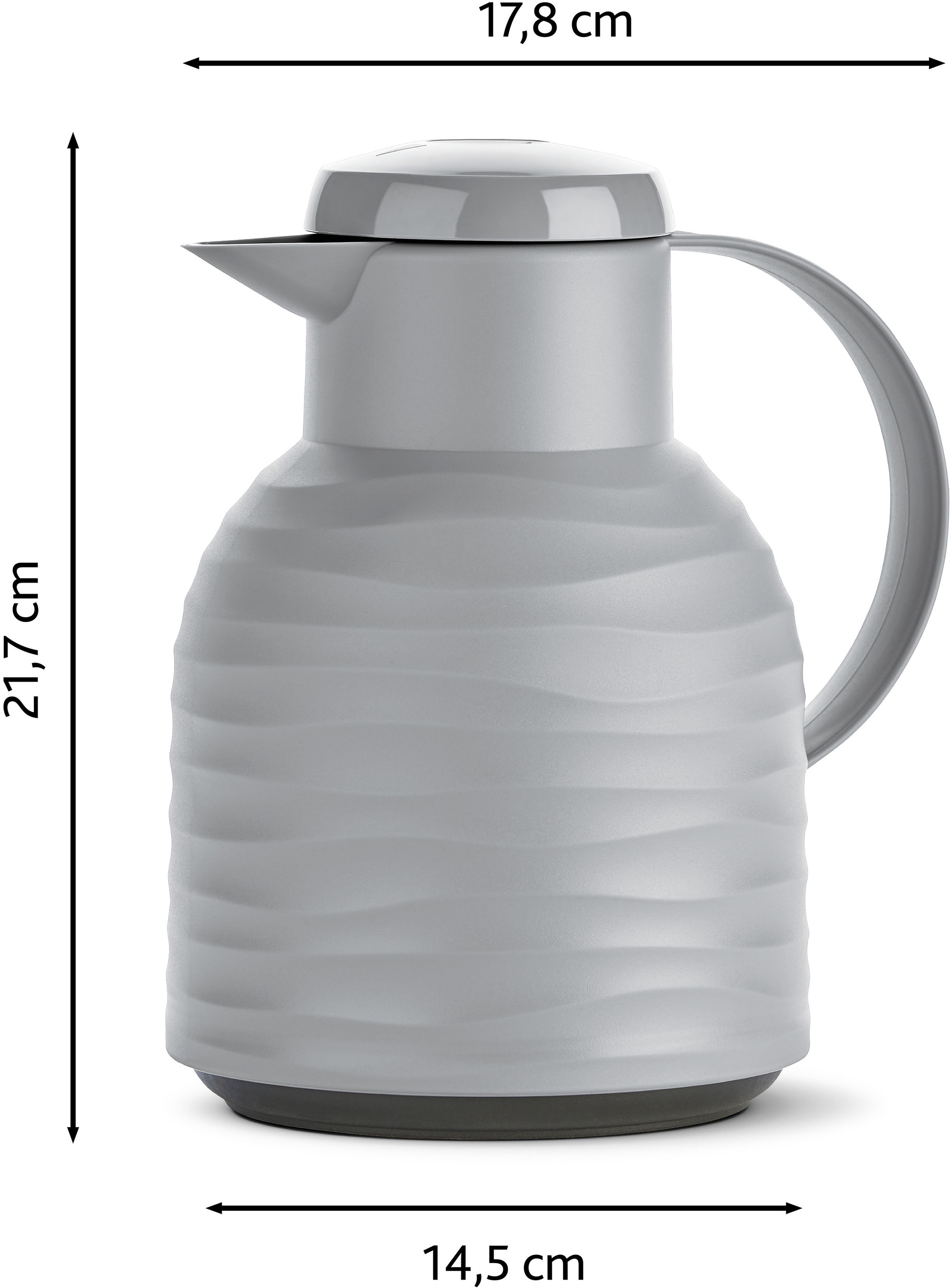 Emsa Isolierkanne »Samba Wave«, 1 l, Made in Germany, 12h warm/24h kalt, Quick-Press-Deckel, Glaskolben