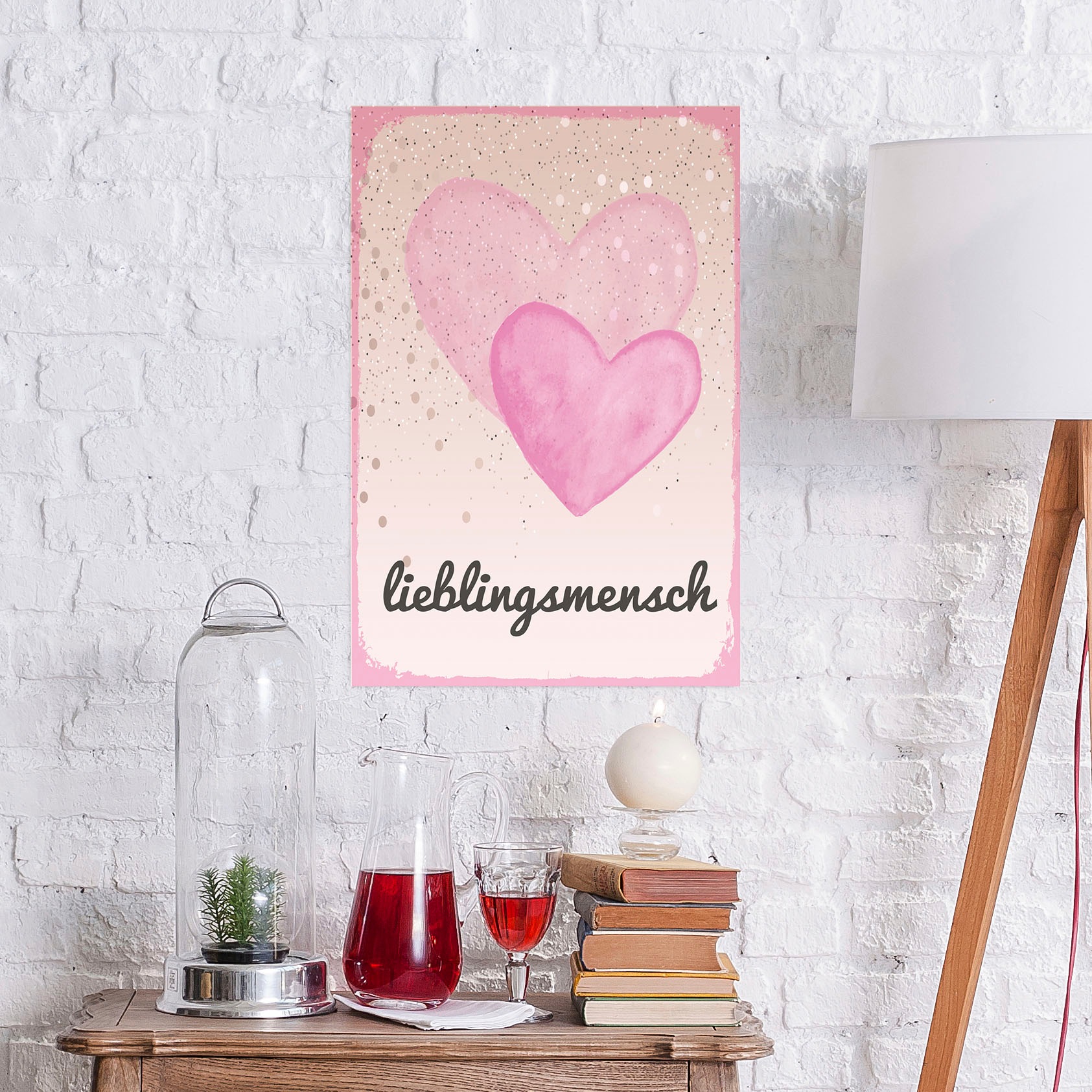 queence Metallbild "Liebling", Sprüche-Schriftzug-Herzen, (1 St.), Stahlsch günstig online kaufen