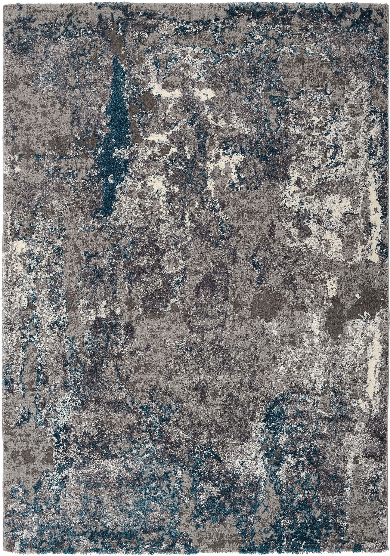 Teppich OCI DIE TEPPICHMARKE "JUWEL LIRAY", grau (grau, petrol), B:120cm H:20mm L:170cm, Polyester, Polypropylen, Teppiche, Teppich, Kurzflor, Wohnzimmer, Marmor Optik, Hoch Tief Effekt 3