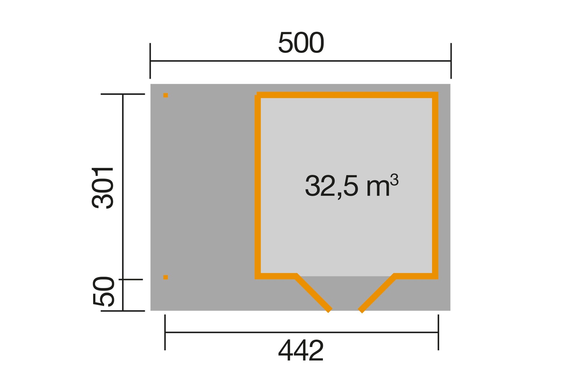 weka Gartenhaus »126 A Gr.2, anthrazit, 28 mm, Anbau ca. 150 cm«