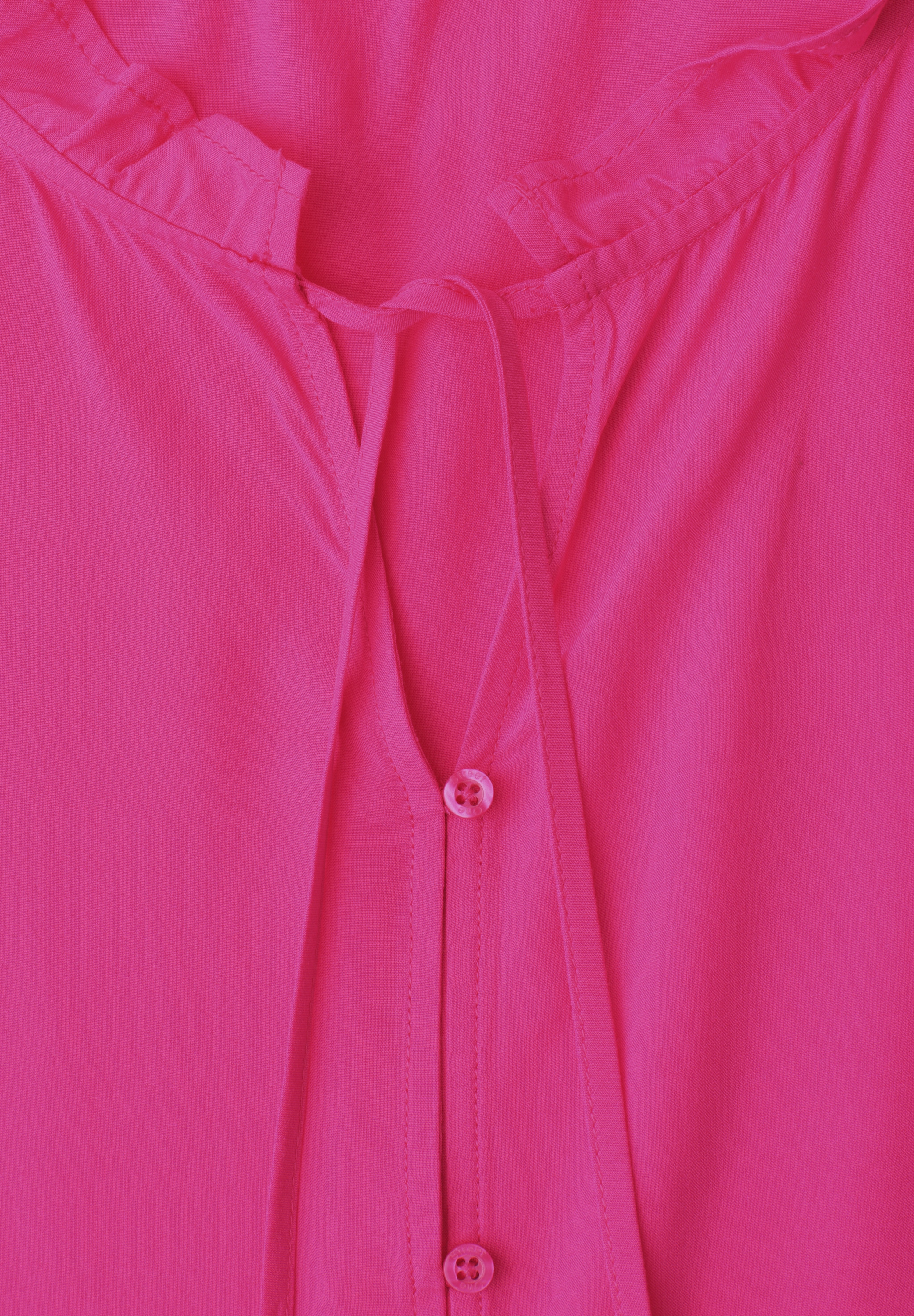 STREET ONE Shirtbluse Sommertop - Split Neck mit Rüschen und Bändern