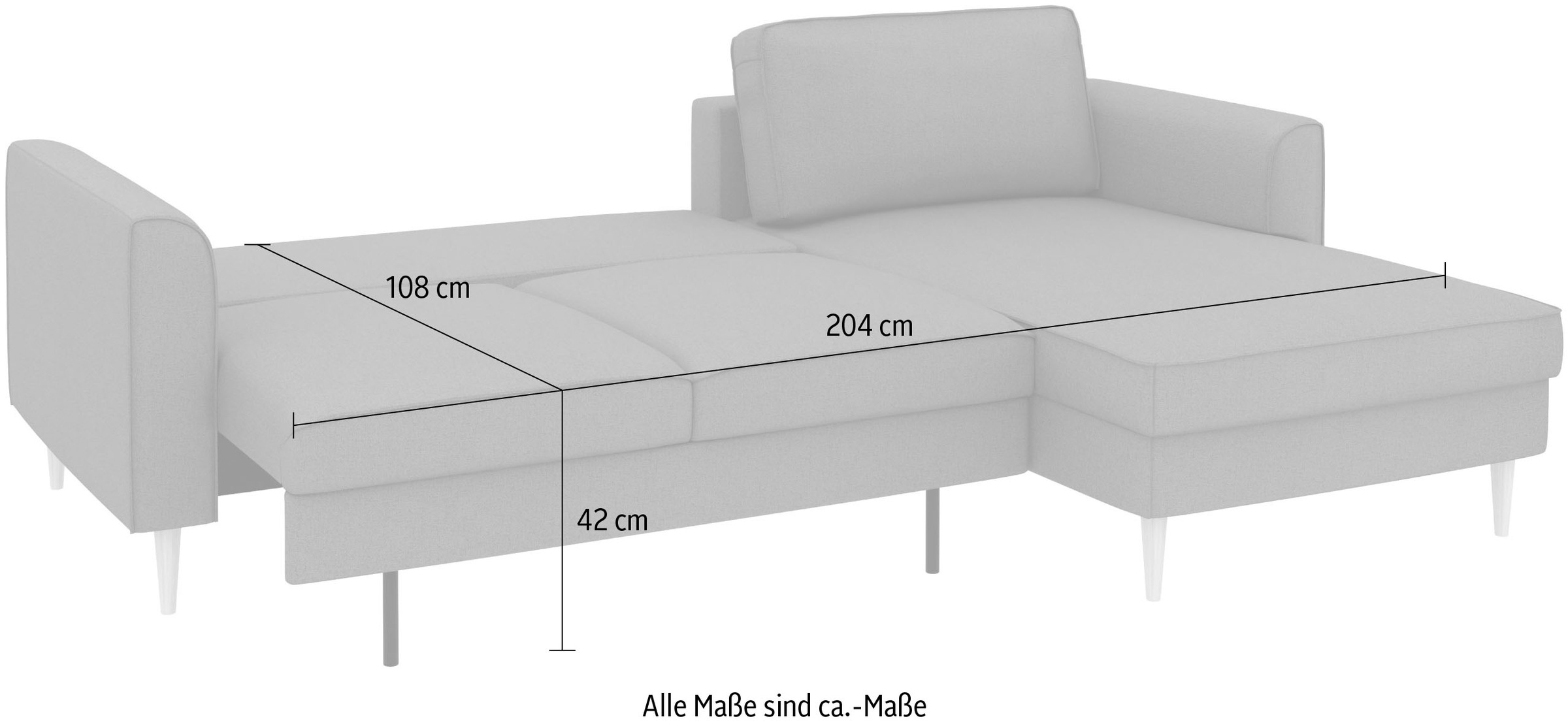 Home affaire Ecksofa »Booster Couch wahlweise mit Schlaffunktion und Bettkasten-auch in Cord«, Recamiere beidseitig montierbar, Sofa in L-Form, 232 cm