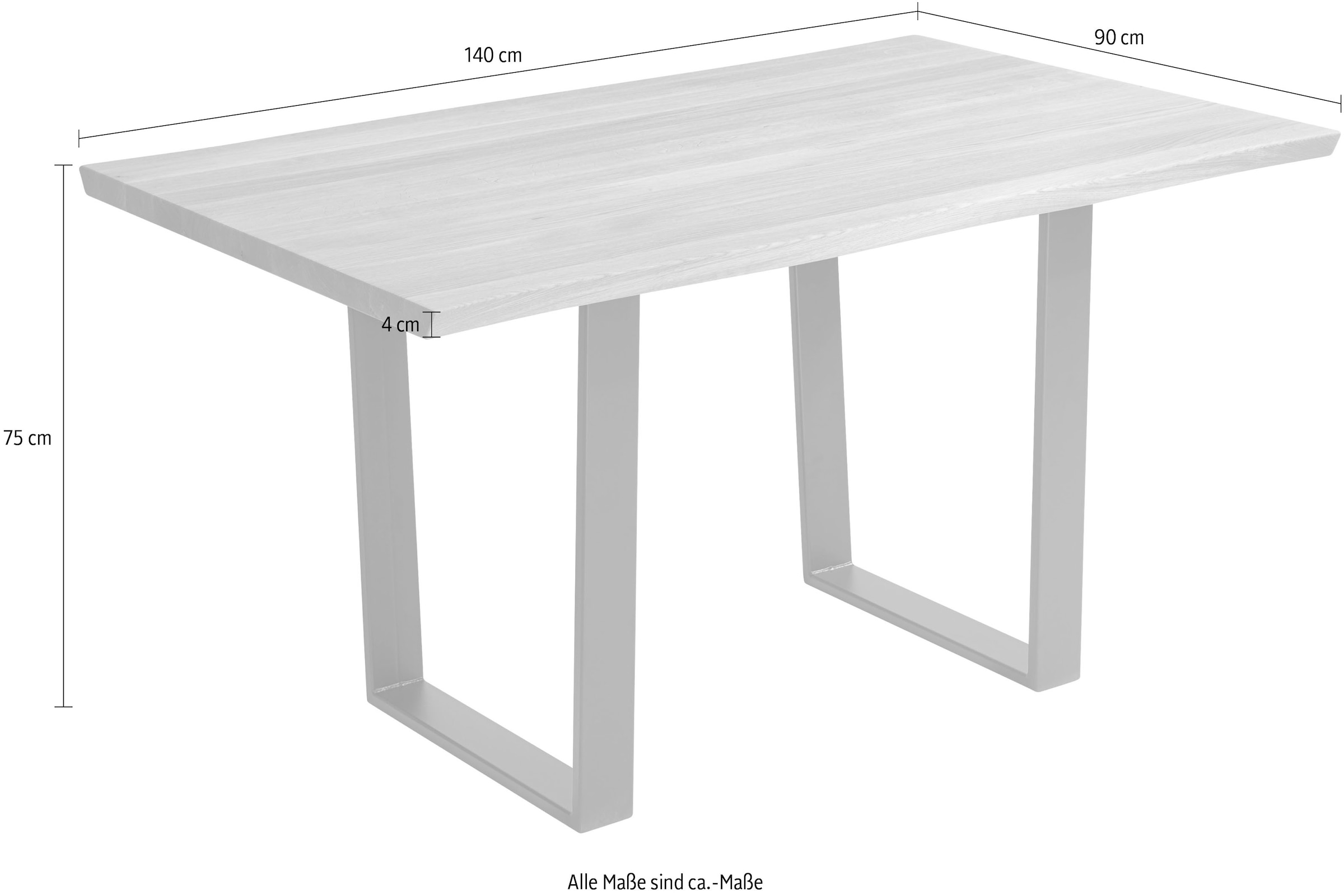 SCHÖSSWENDER Baumkantentisch "Oviedo 4", FSC-zertifiziertes Massivholztisch günstig online kaufen