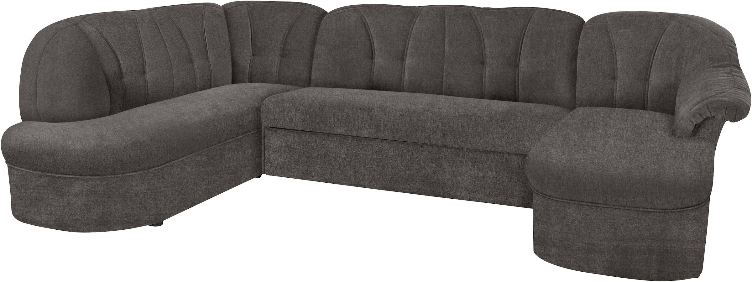 DOMO collection Wohnlandschaft "Pegnitz, zeitlos&modern, elegante Rückensteppung, Breite 292cm, U-Form" wahlweise mit Bettfunktion