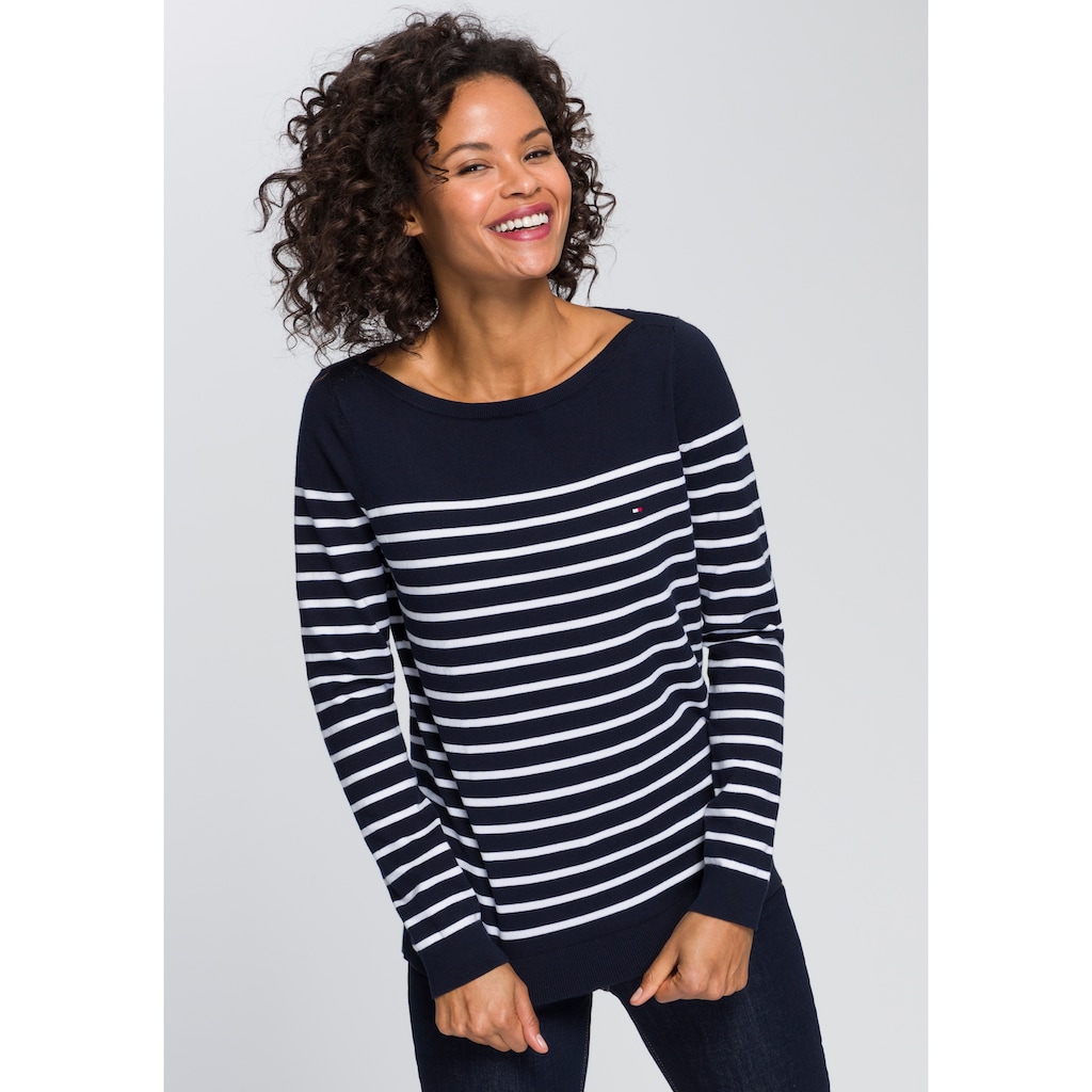 Tommy Hilfiger Streifenpullover »HERITAGE BOAT NECK SWEATER«, im klassischem Ringeldessin