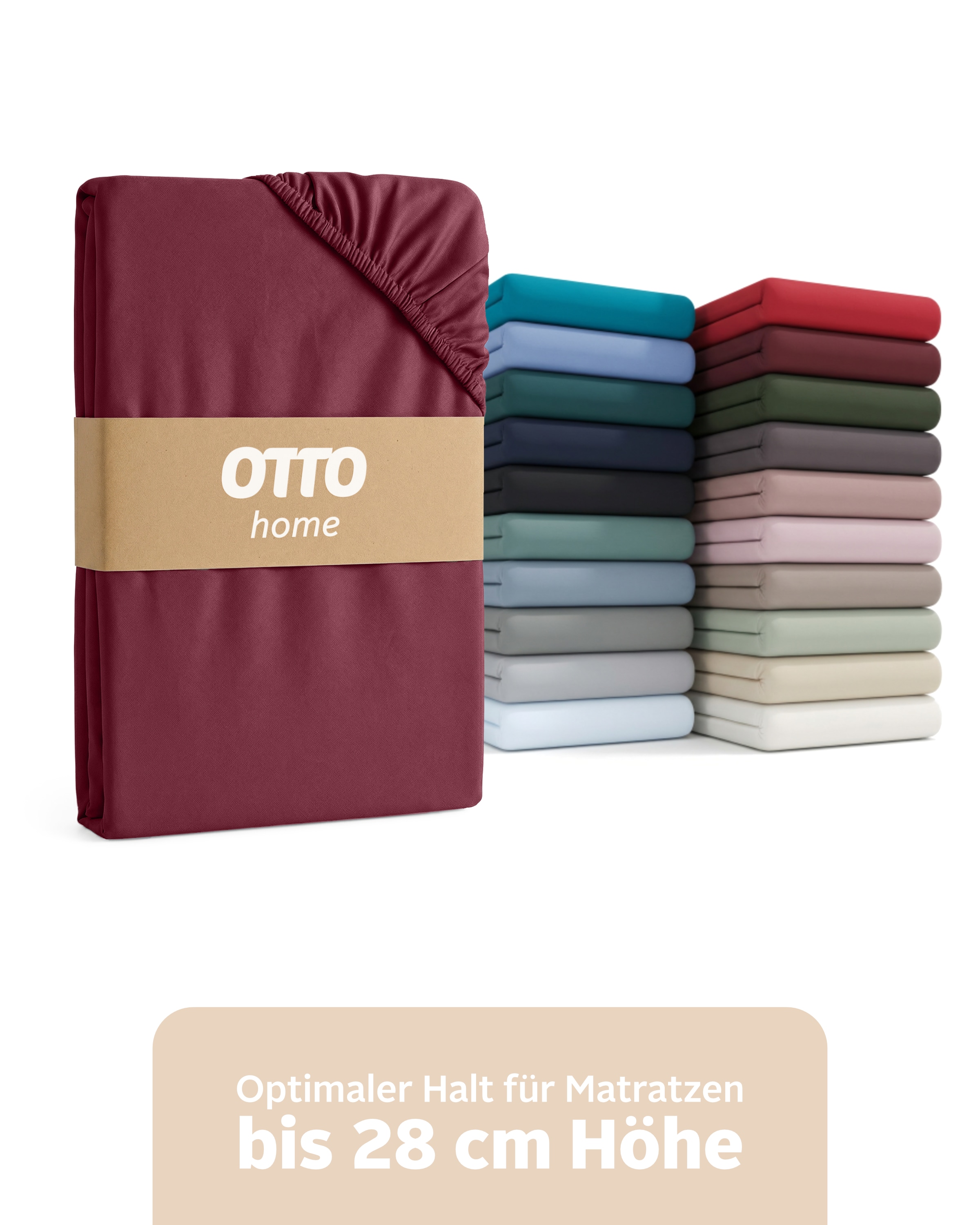 OTTO home "BLACKBERRY in PREMIUM und BASIC Qualität, 100% Baumwolle" für hohe Matratzen bis 28 cm, Bettlaken, Spannbetttuch, Boxspring