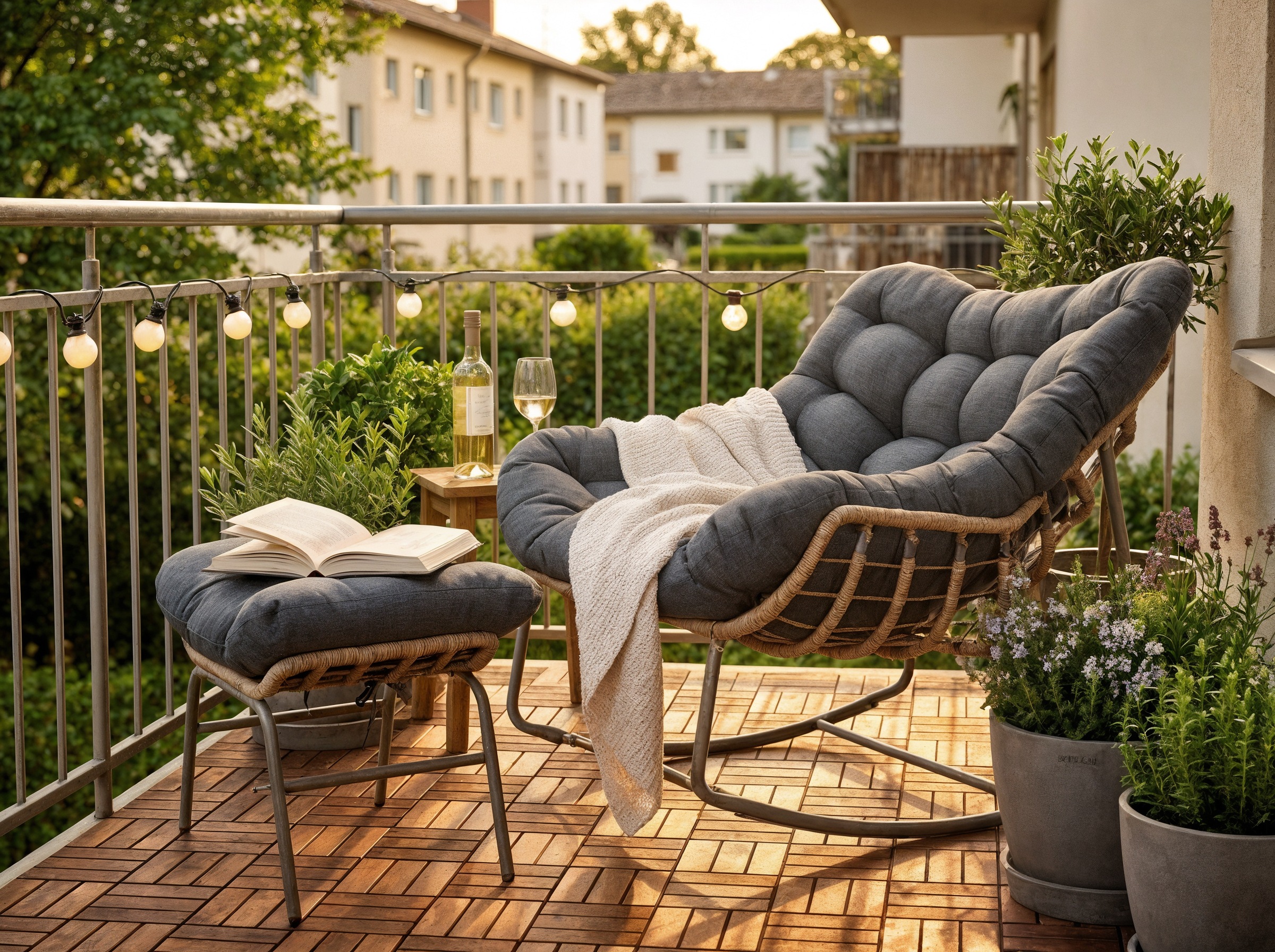 KONIFERA Schaukelstuhl "Ferrol" (Set) inklusive Fußhocker, mit Auflagen günstig online kaufen