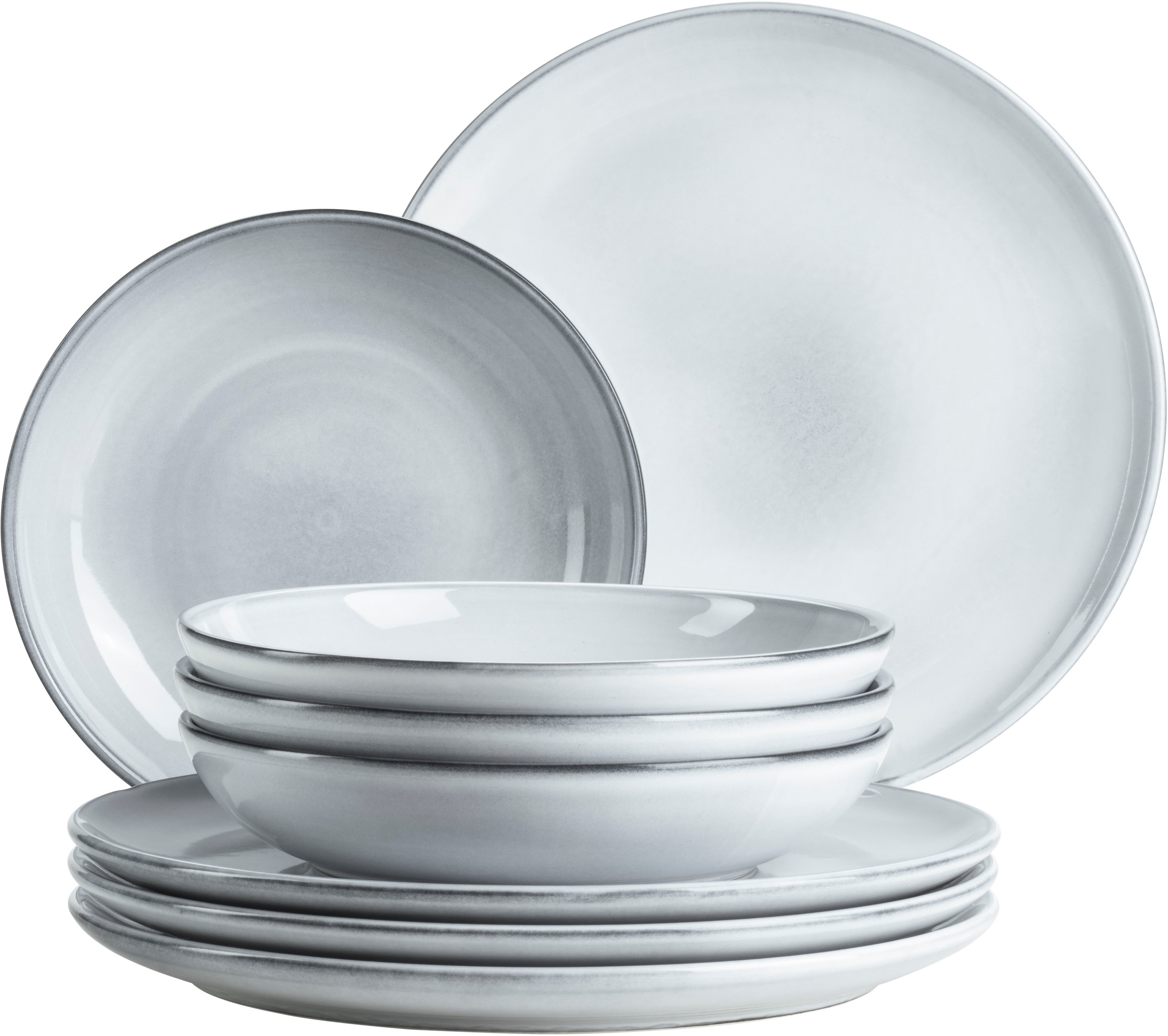 MÄSER Tafelservice "LIVIO, aus Steinzeug", 8 Stk., blau, Geschirr-Sets, Geschirr-Set, Service