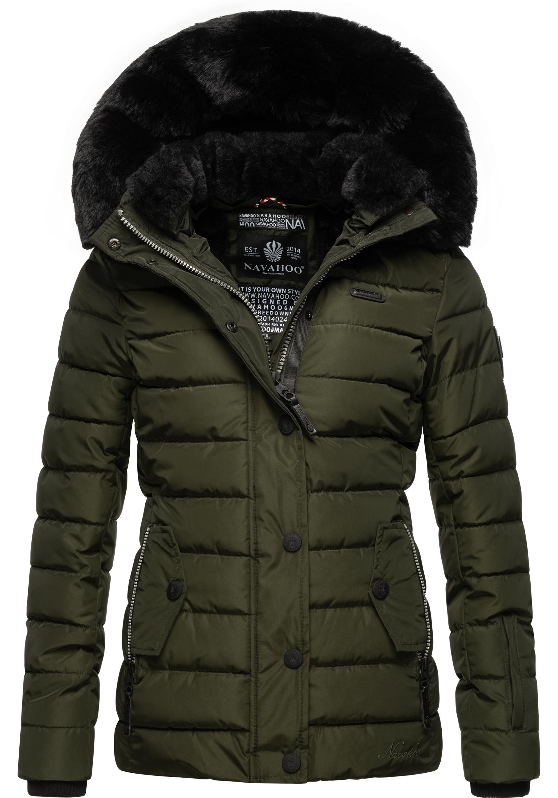 Navahoo Steppjacke "Milianaa" mitKapuze Edle Winterjacke mit weicher Kunstf günstig online kaufen