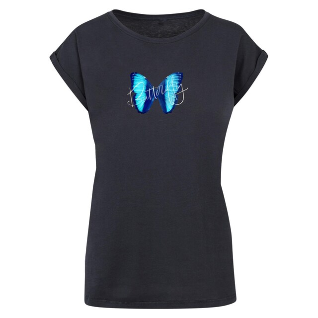 Merchcode T-Shirt »Damen Ladies Butterfly Blue Extended Shoulder Tee«, (1  tlg.) für bestellen | BAUR