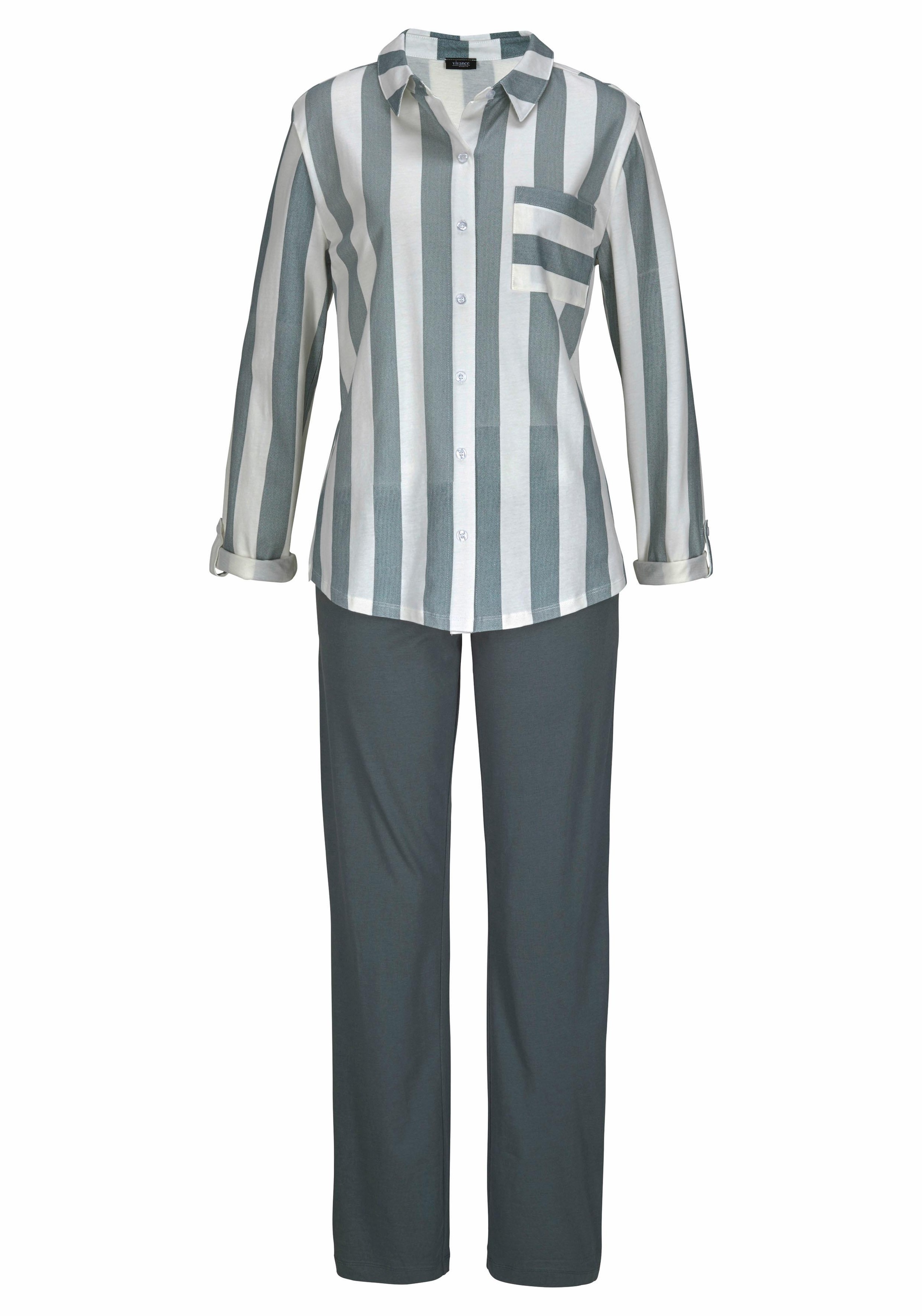 Vivance Dreams Pyjama 2 Stk. tlg., im Hemdblusenlook günstig online kaufen