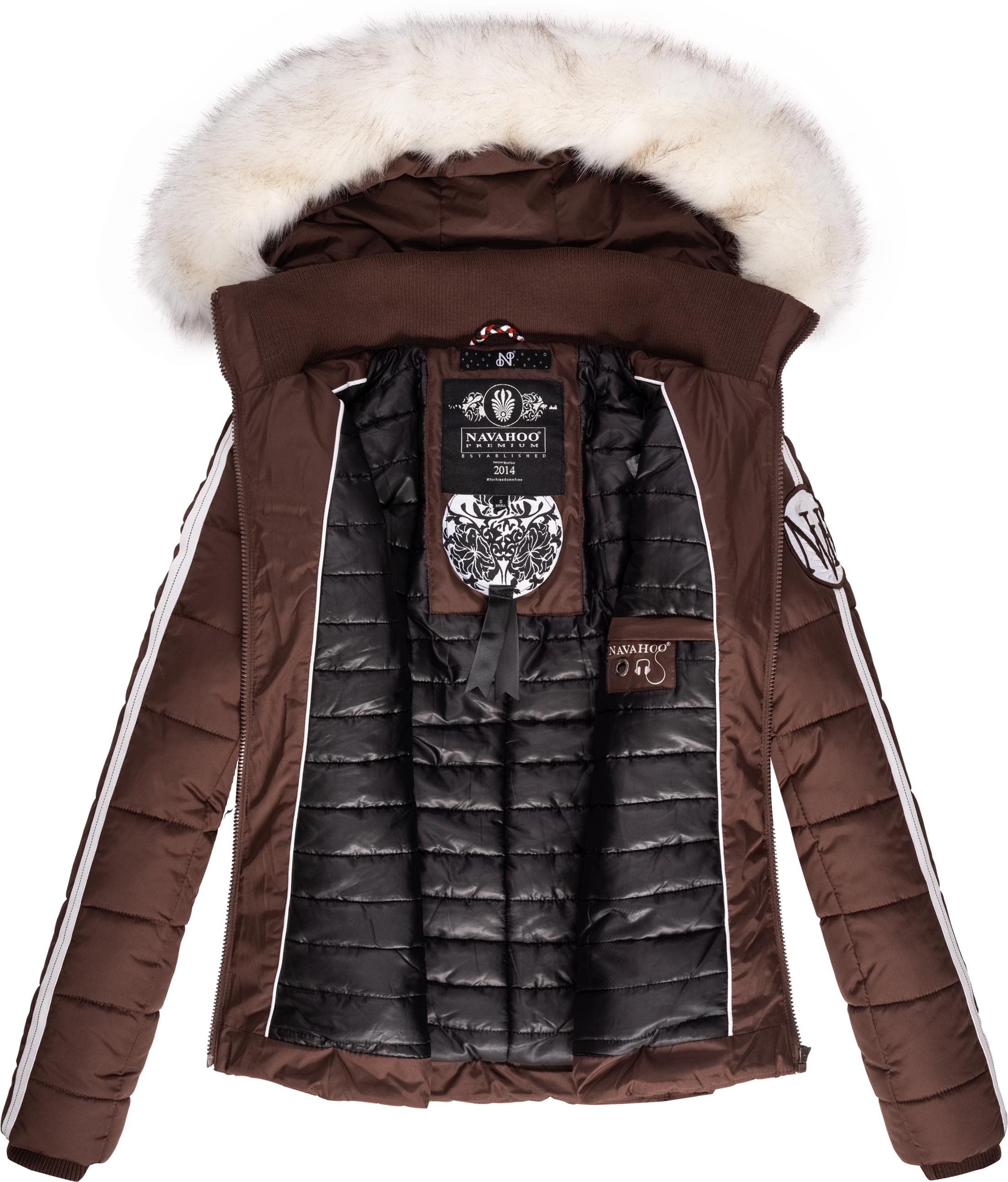 Navahoo Winterjacke modische Kapuze, Steppjacke BAUR mit »Khingaa\'s«, bestellen Kunstfell-Kapuze | mit