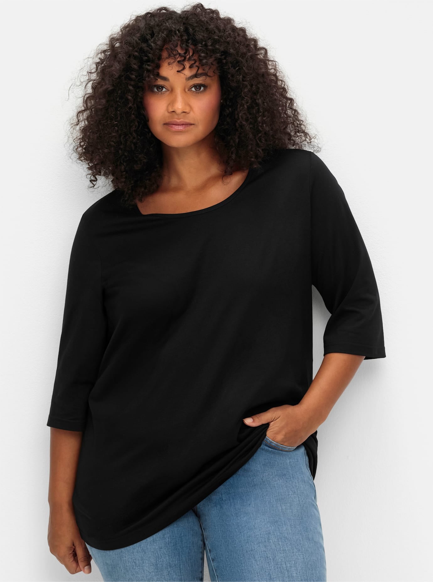 Sheego 3/4-Arm-Shirt "3/4-Arm-Shirt", (1 tlg.) günstig online kaufen