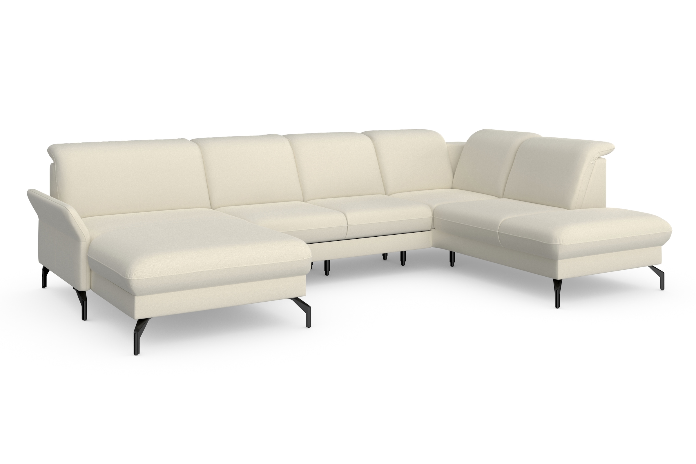 sit&more Wohnlandschaft »Fashion U-Form«, wahlweise mit Kopfteilverstellung, Vorziehsitz, motorisch, Metallfüße