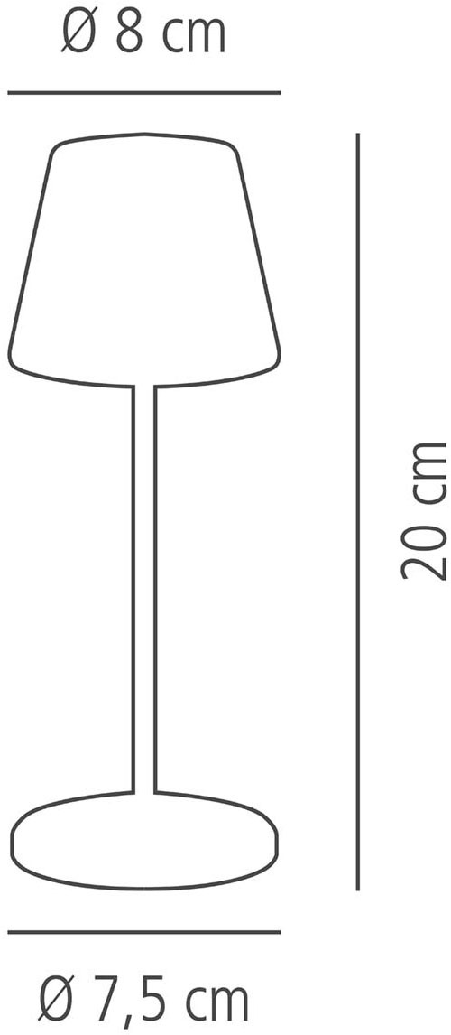 APS LED Tischleuchte »"MERLE MICRO" Kabellose USB-C Tischleuchte«, 1 flammig, Leuchtmittel LED-Modul | LED fest integriert, Spritzwasssergeschützt IP 54, inkl. Dockinstation und Fernbedienung