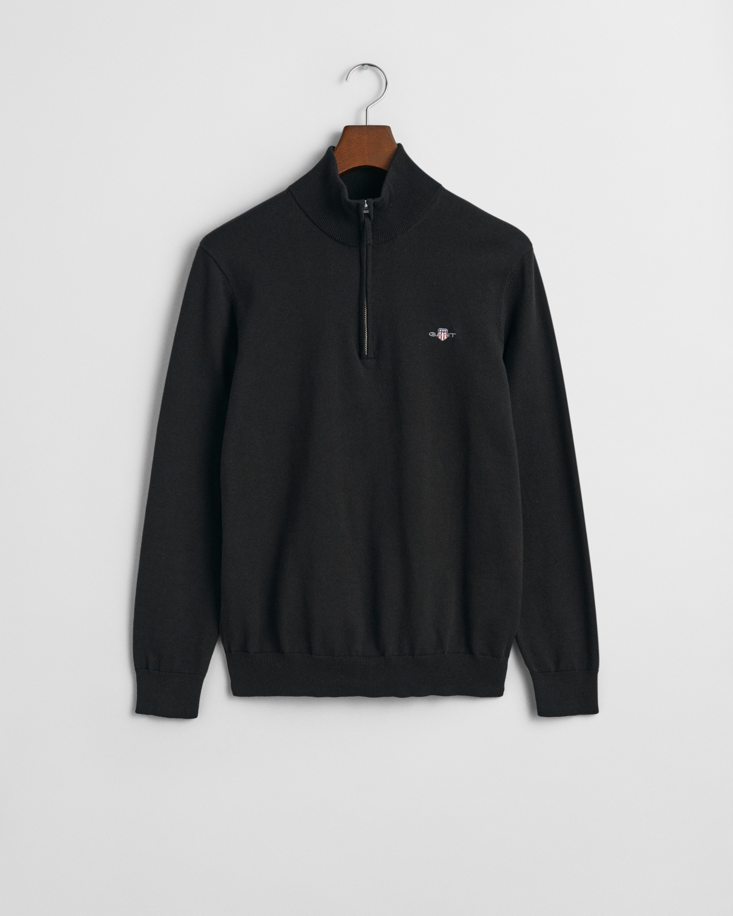 Gant Troyer »CLASSIC COTTON HALF ZIP«, mit gerippten Details