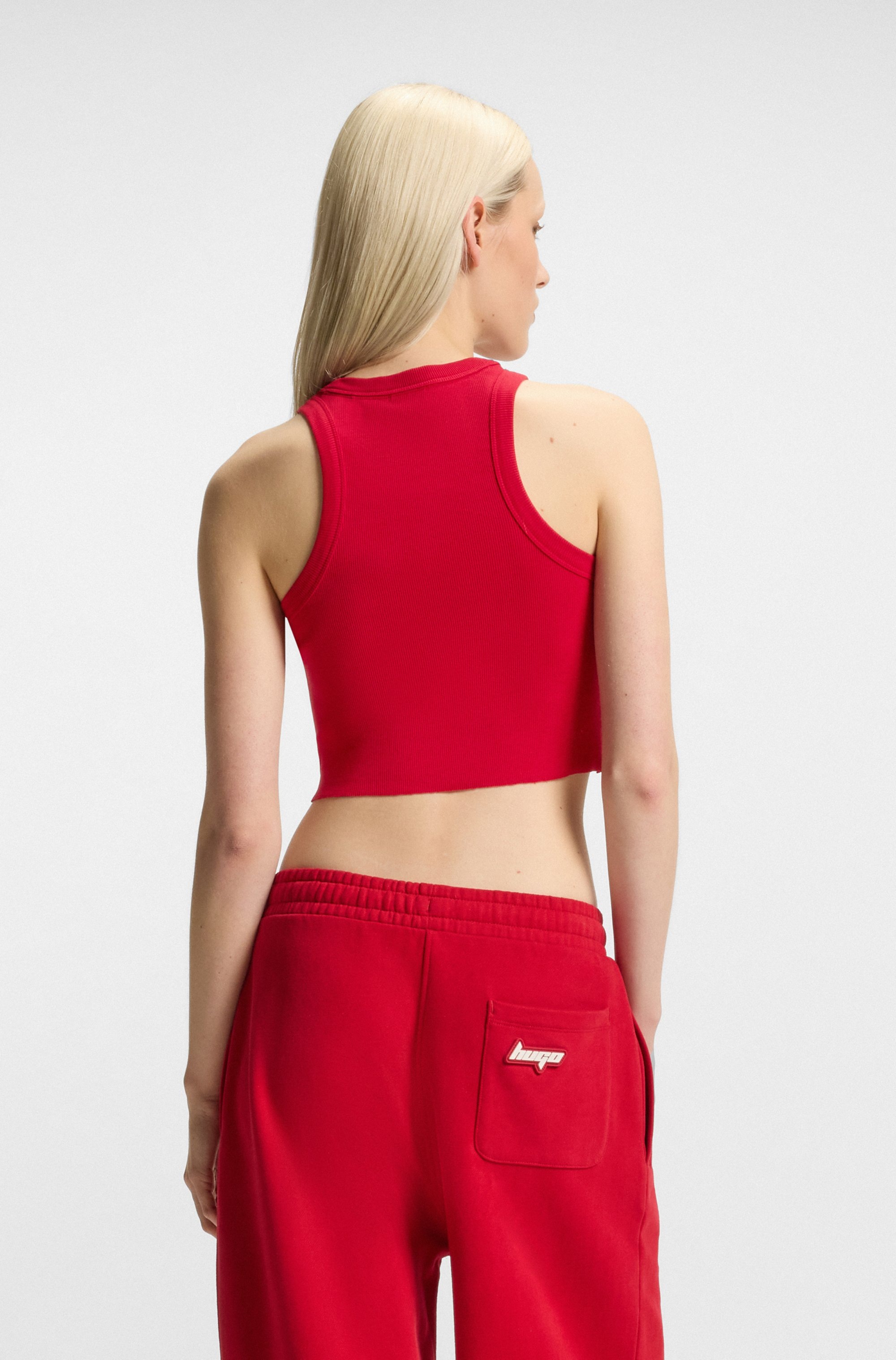 Thumbnail - HUGO Blue Tanktop "Baby Tank" Cropped-Form