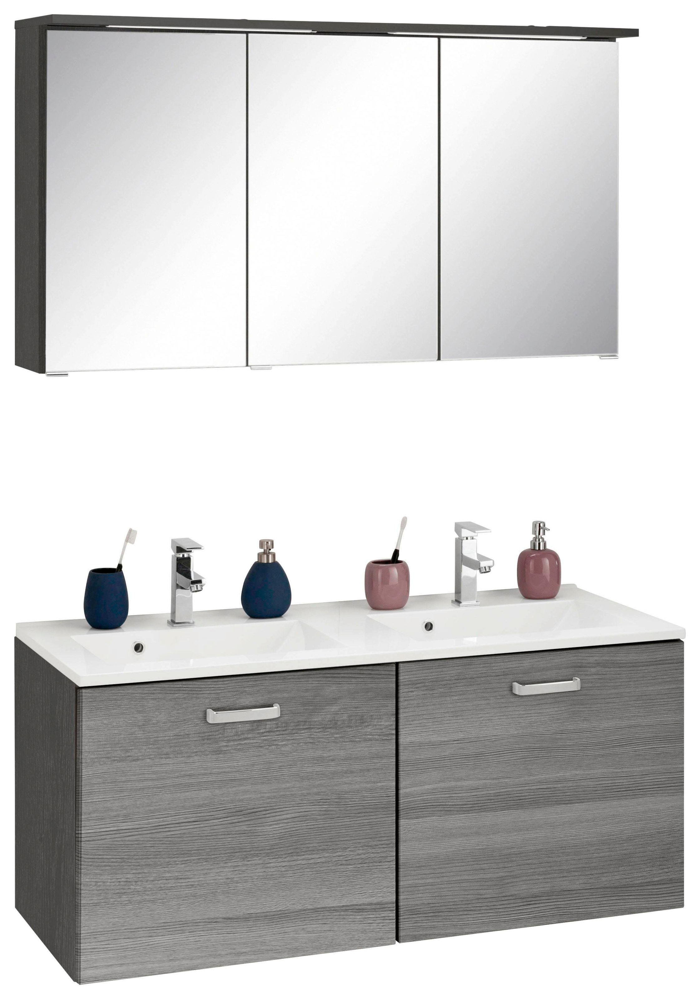 welltime Badmöbel-Set "Ravenna" 2 Stk. tlg. Doppelwaschplatz, Breite 120 cm günstig online kaufen
