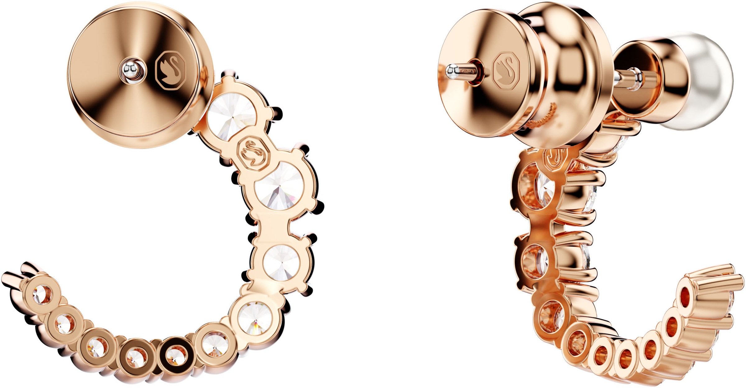 Boucles d'Oreilles Swarovski Matrix Blanc Or Rose 3