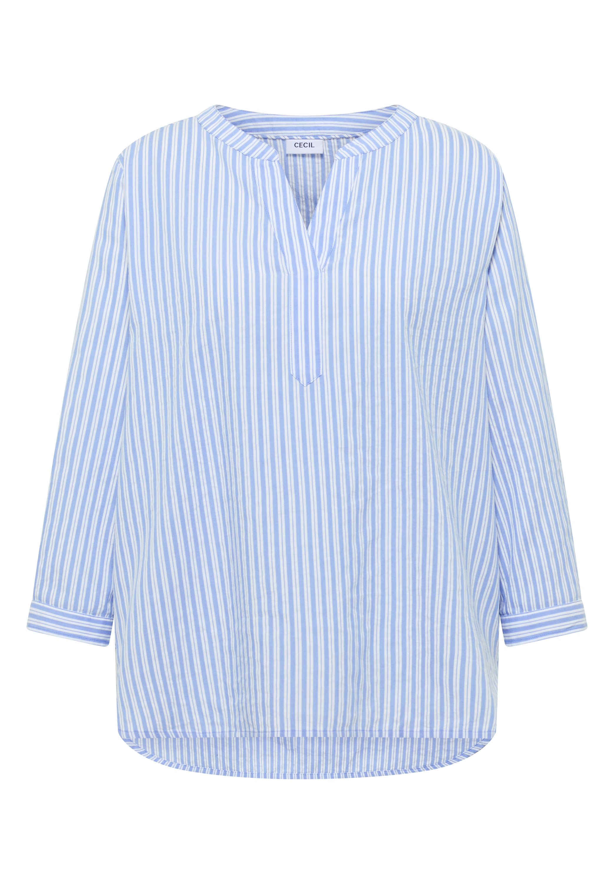 Cecil Langarmbluse in Seersuckerqualität und mit Streifen