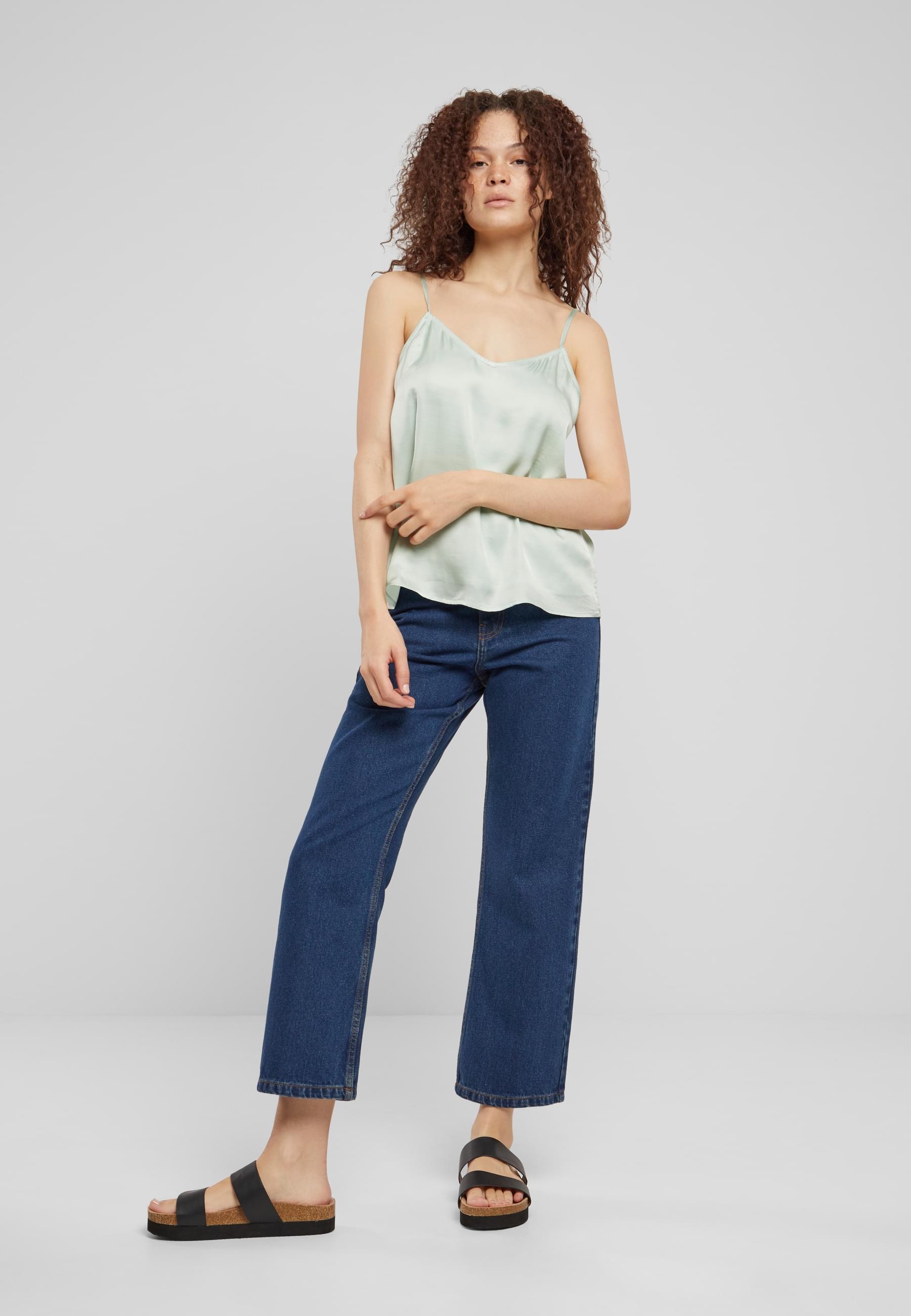 URBAN CLASSICS Muskelshirt »Urban Classics Damen Ladies Viscose Satin Slip Top«, (1 tlg.)