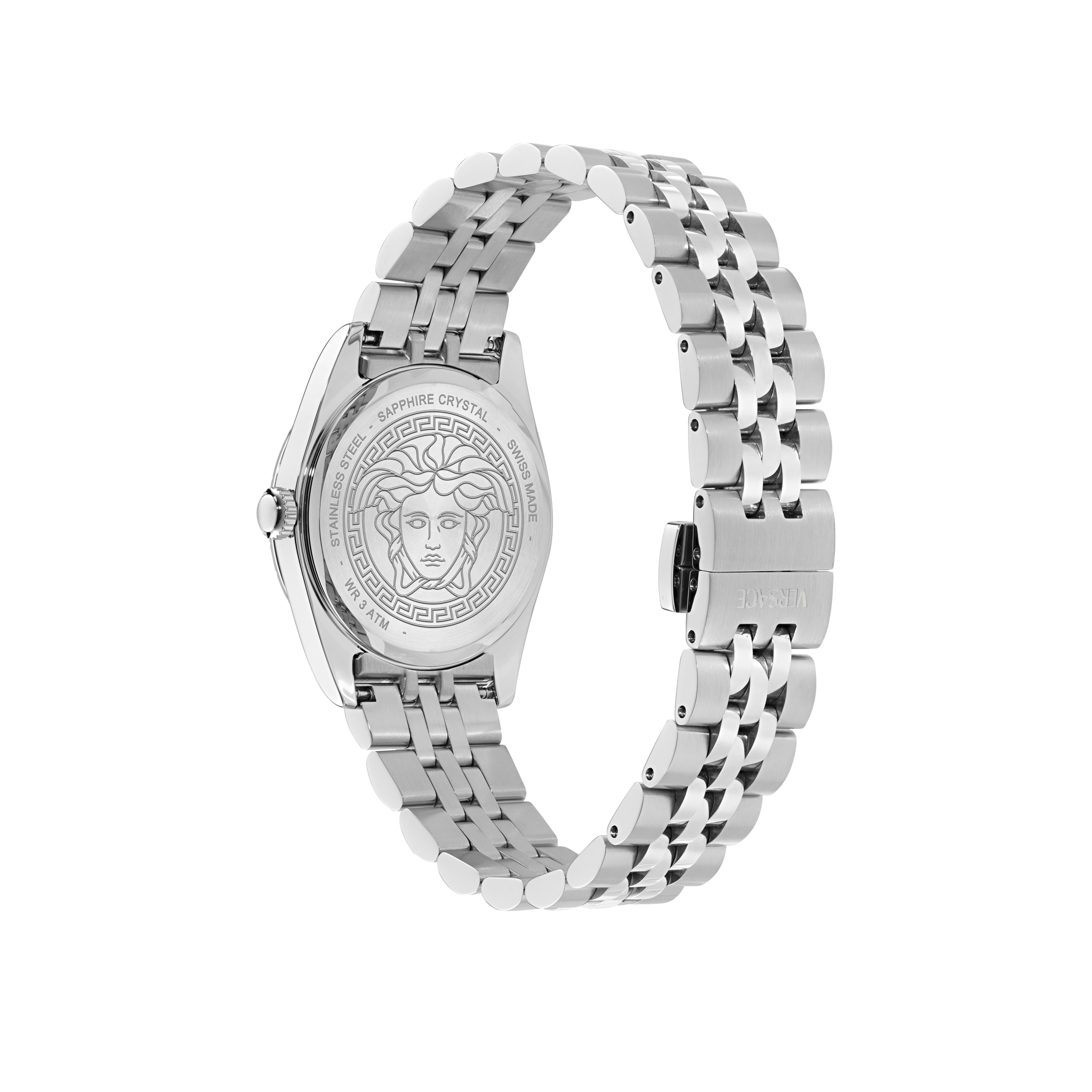 Versace Quarzuhr »MILLENYIUM LADY« Armbanduhr, Damenuhr, Swiss Made, Edelstahlarmband, analog, Diamant
