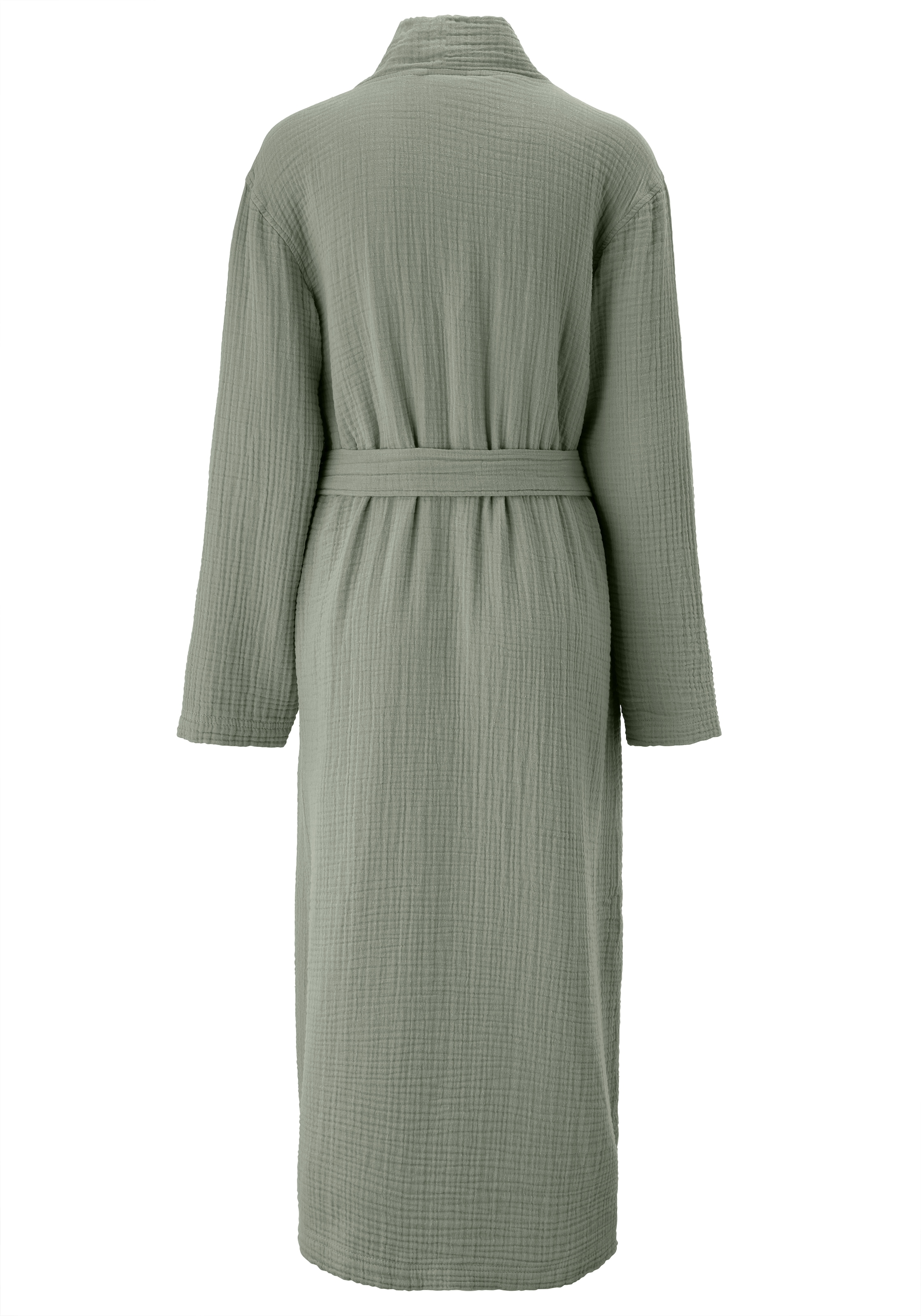 my home Bademantel »Juna Musselin, ideal für Sauna & Spa, Hotelbademantel, Morgenmantel« 1 Stk. tlg., modern, leichte Qualität, 100% Baumwolle