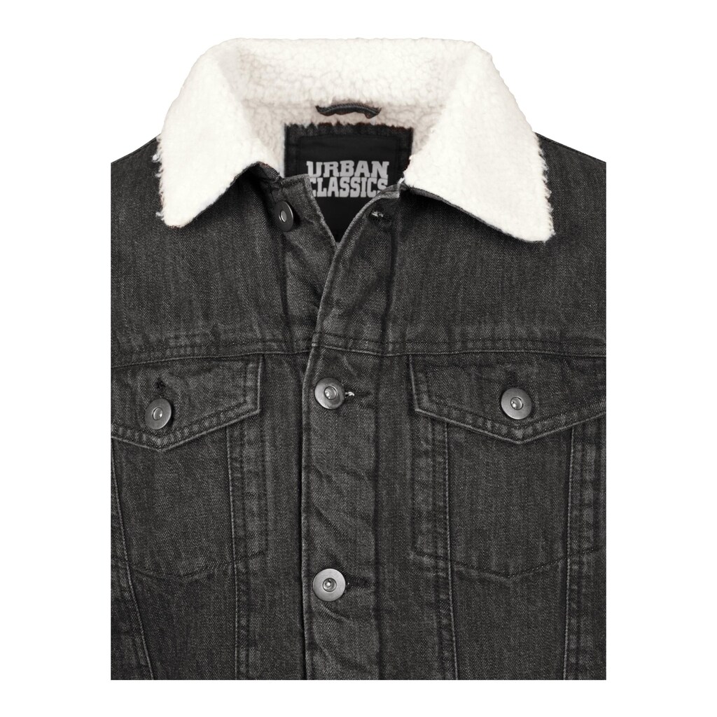 URBAN CLASSICS Allwetterjacke »Urban Classics Herren Sherpa Denim Jacket«, (1 St.), ohne Kapuze