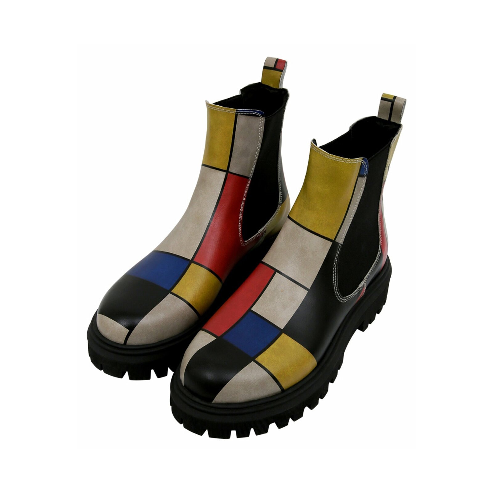 DOGO Chelseaboots "Aura Boots Piet Mondrian - Composition Damen Stiefelette günstig online kaufen