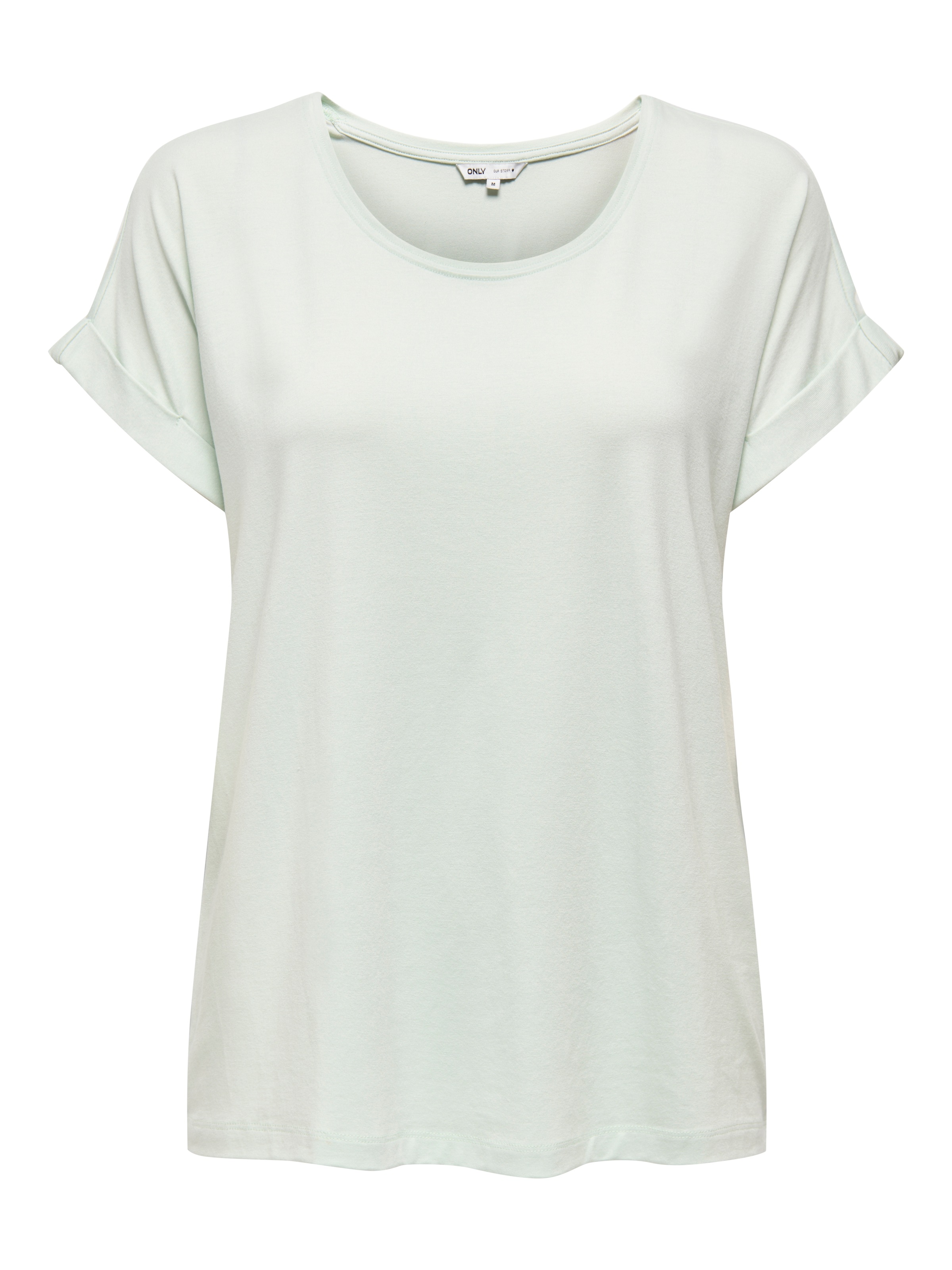 ONLY T-Shirt »ONLMOSTER – Kurzarmshirt mit Aufschlag und klassischem Look« unifarben, casual, regular fit, Viskosemischung, Rundhals