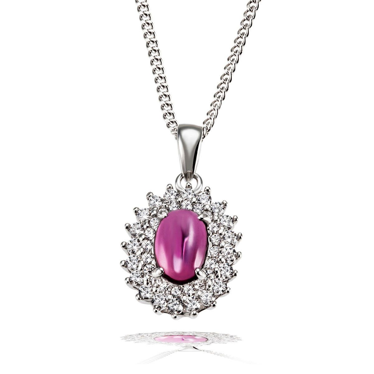 goldmaid Collier, 925/- Sterlingsilber 1 lila Granat 40 weiße Zirkonia kaufen