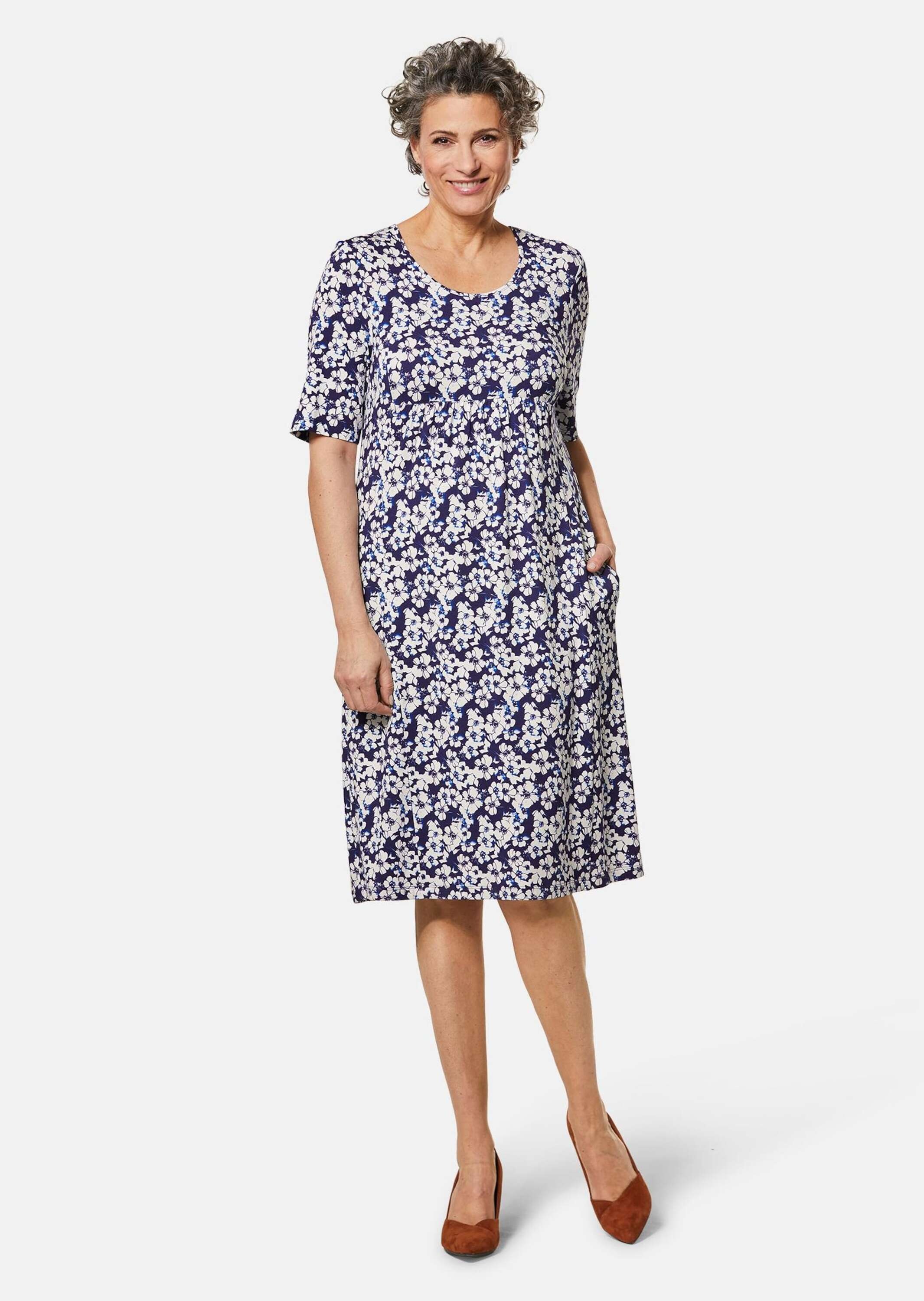 GOLDNER Druckkleid "Kurzgröße Elastisches Jerseykleid mit modischem Druck" günstig online kaufen