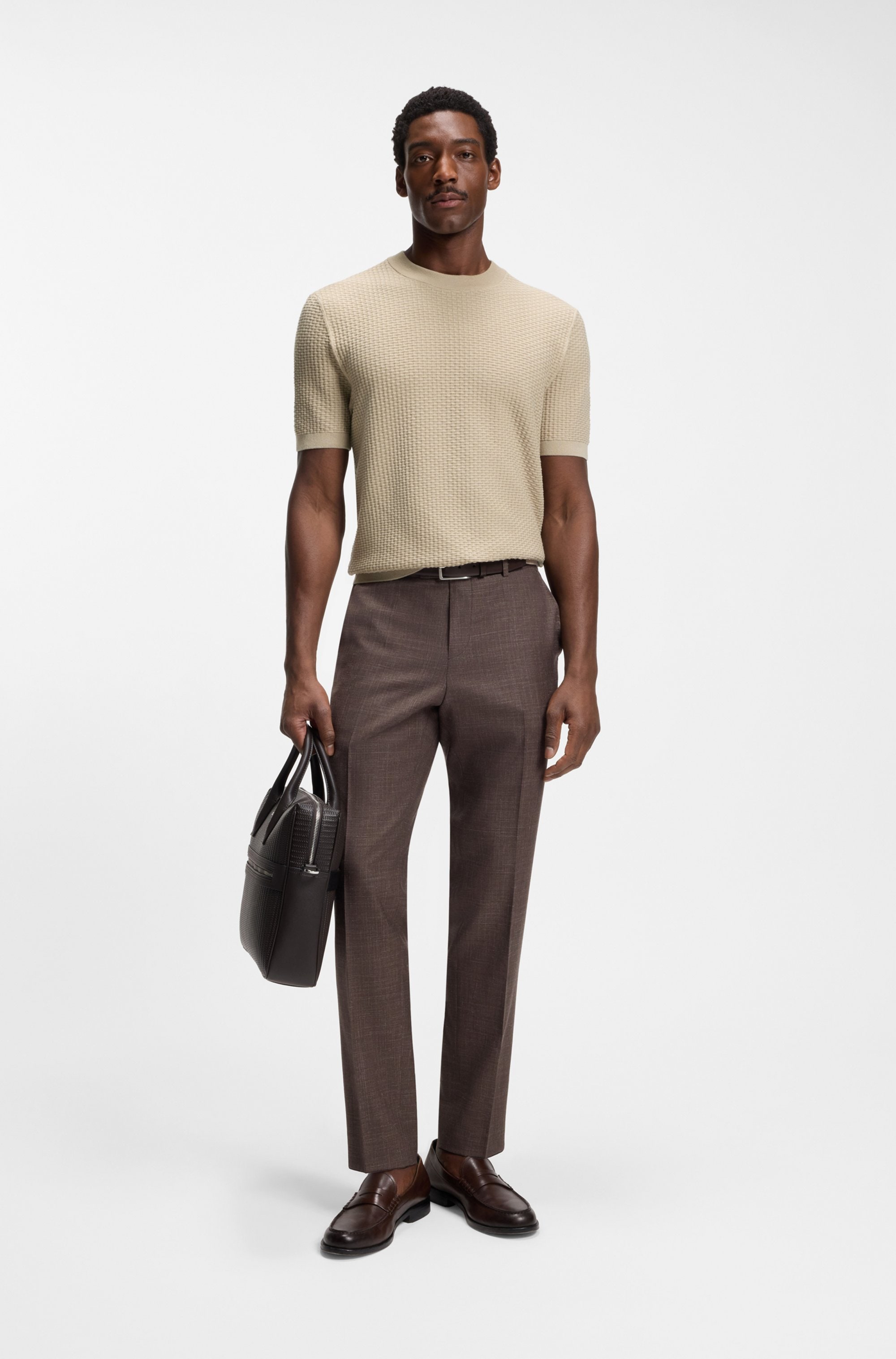 BOSS Kurzarmpullover »Nilton«