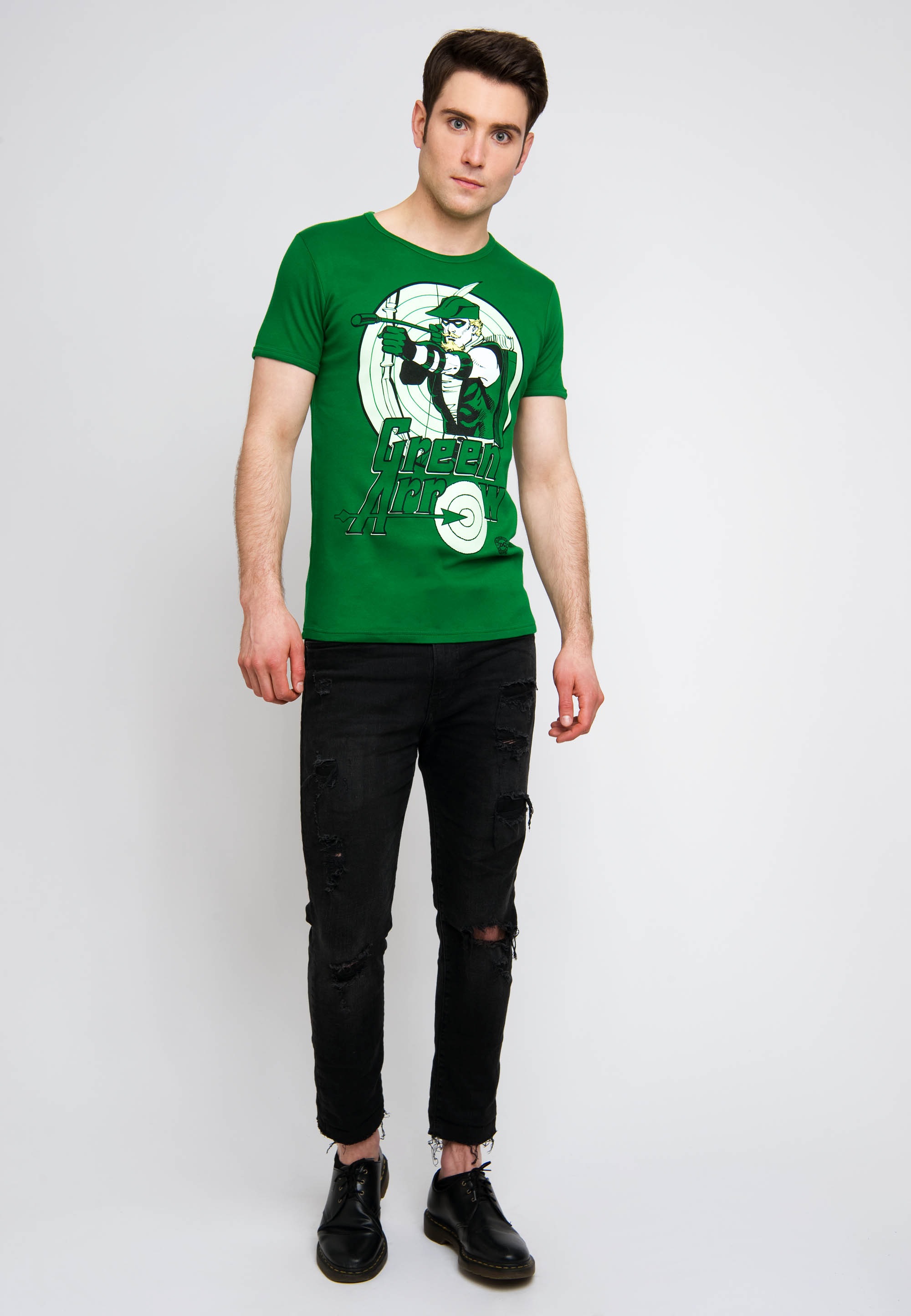 LOGOSHIRT T-Shirt »Green Arrow«, mit coolem Frontprint