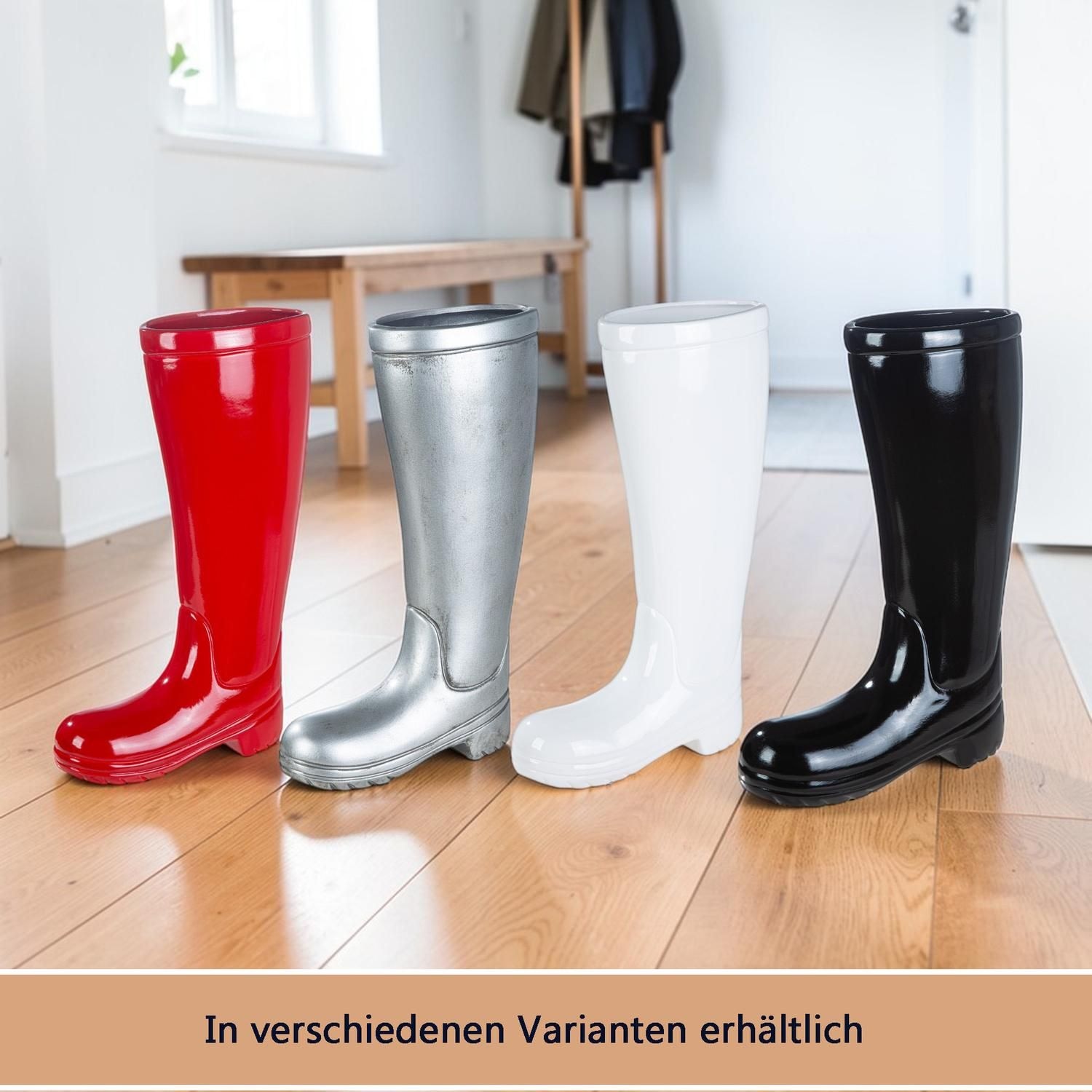 Casablanca by Gilde Schirmständer »Schirmständer Gummistiefel Stiefel schwarz H. 45 cm« Glasierte Keramik, europäische Fertigung, Regenschirmständer