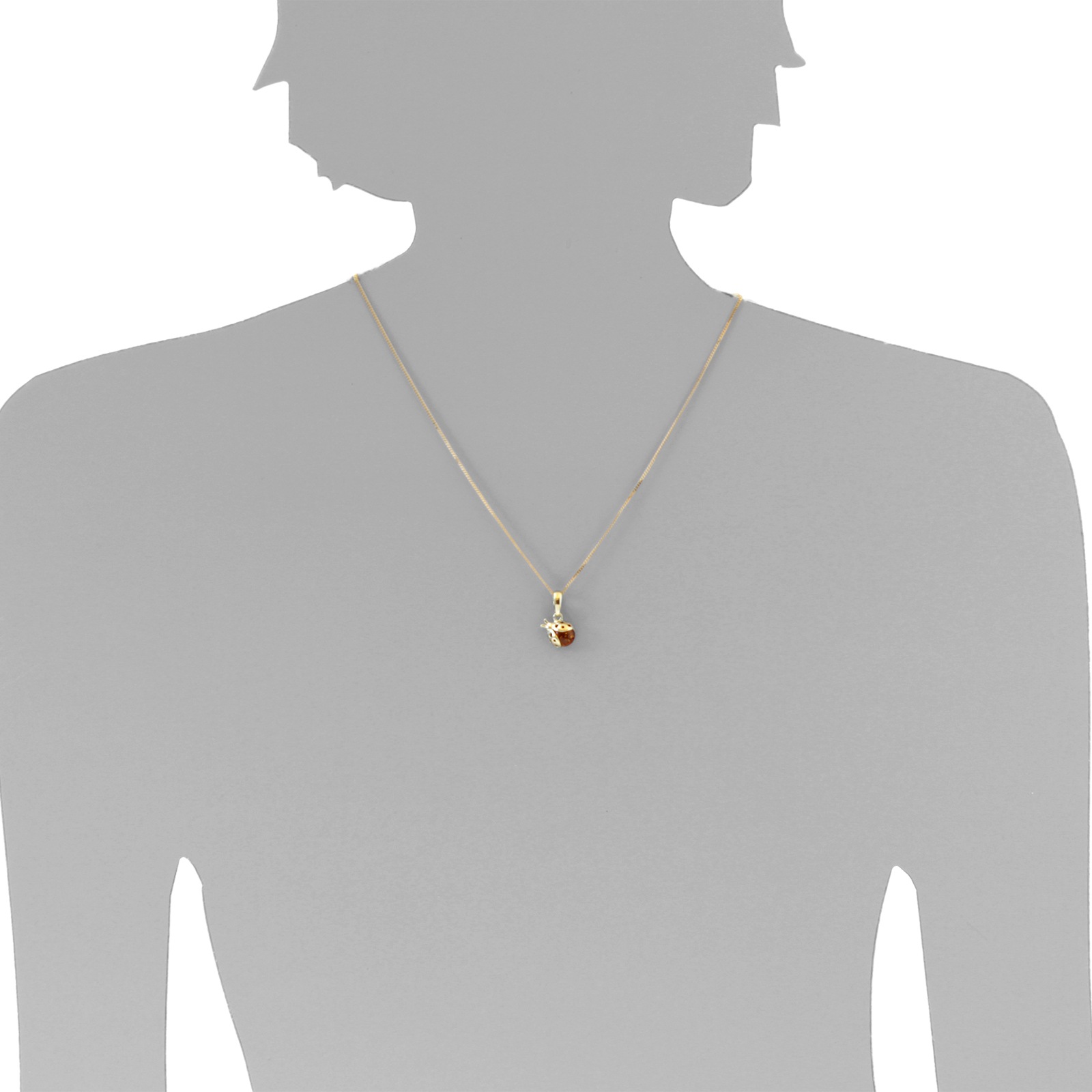 Ostsee-Schmuck Ladybug Pendant Gold 333 2