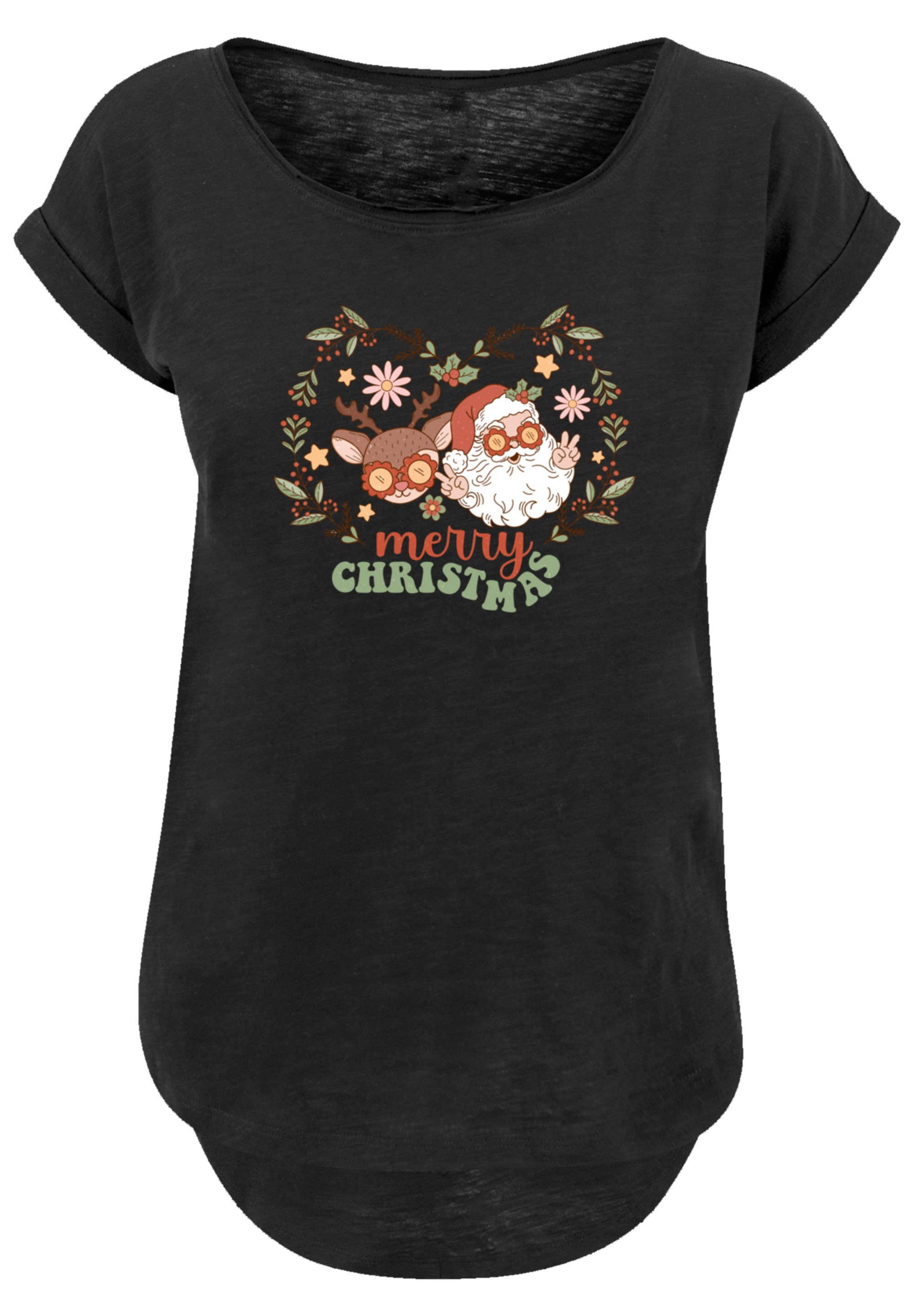 F4NT4STIC T-Shirt »Weihnachten Hippie Santa And Reindeer«, Premium Qualität, Weihnachts-Kollection