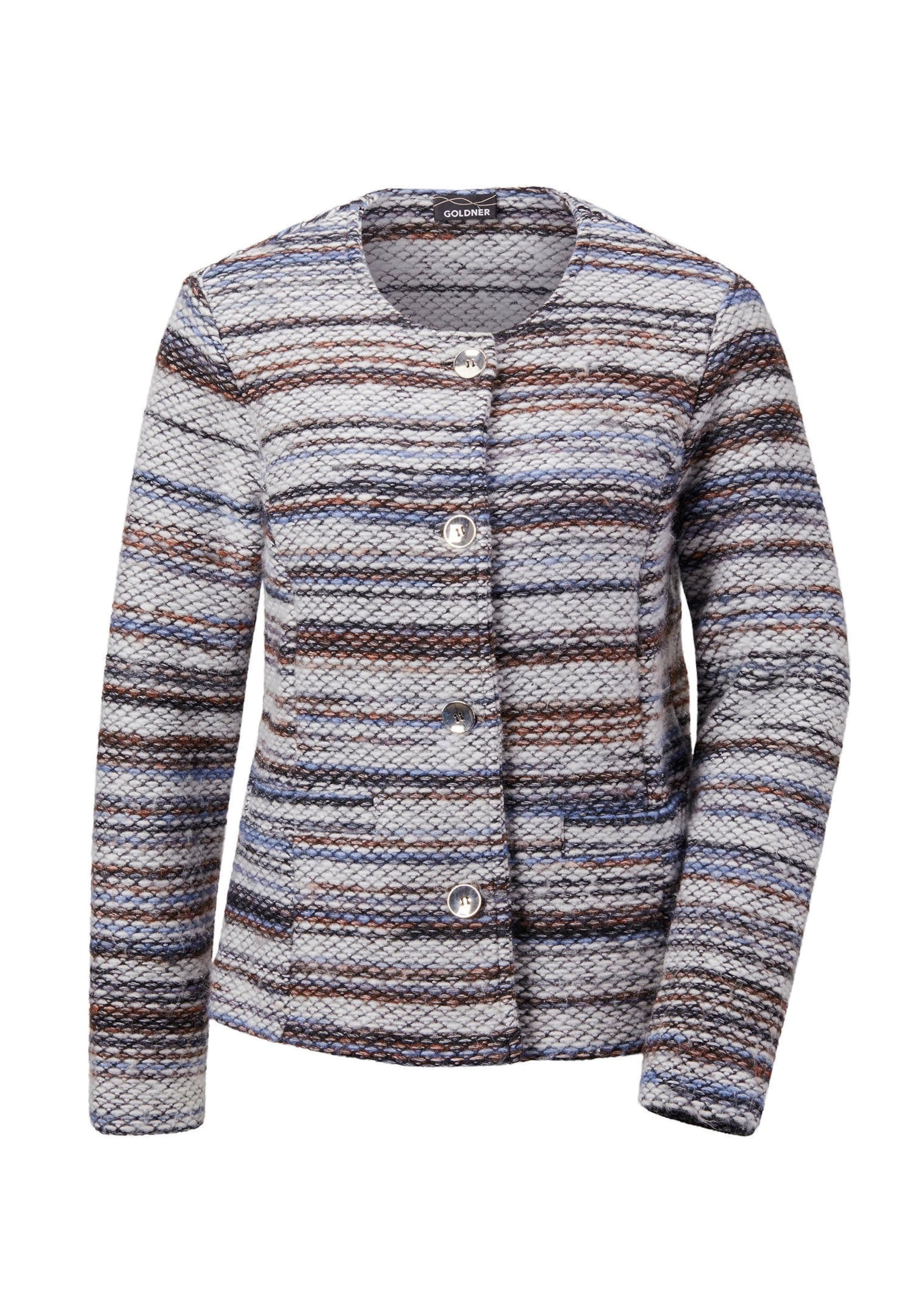 GOLDNER Kurzjacke "Hüftlange Baumwolljacke mit Streifen" Kontrastfarbiger R günstig online kaufen