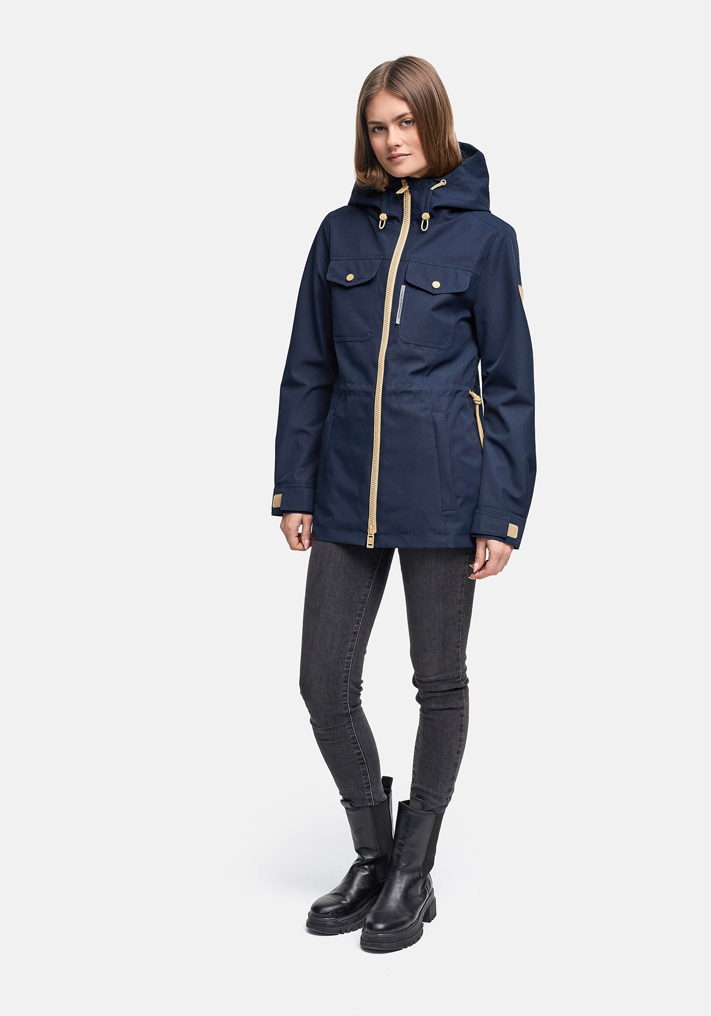 Marikoo "Sohaa" Leichte Outdoorjacke mit Kapuze und Kordelzug