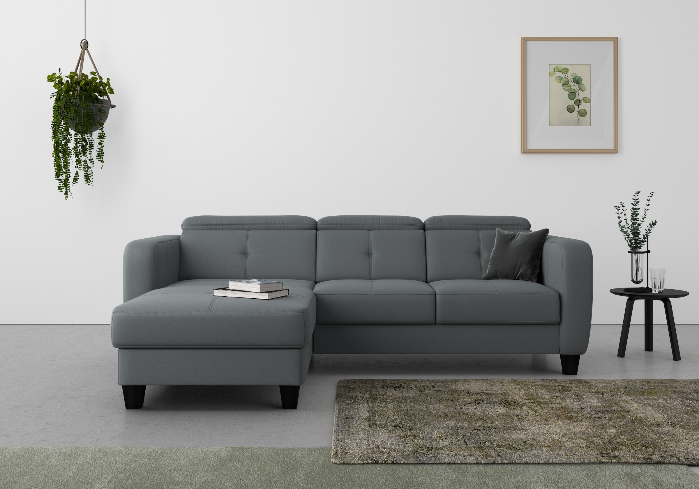 sit&more Ecksofa "Belluci L-Form" inklusive Federkern, wahlweise mit Schlaffunktion und Bettkasten