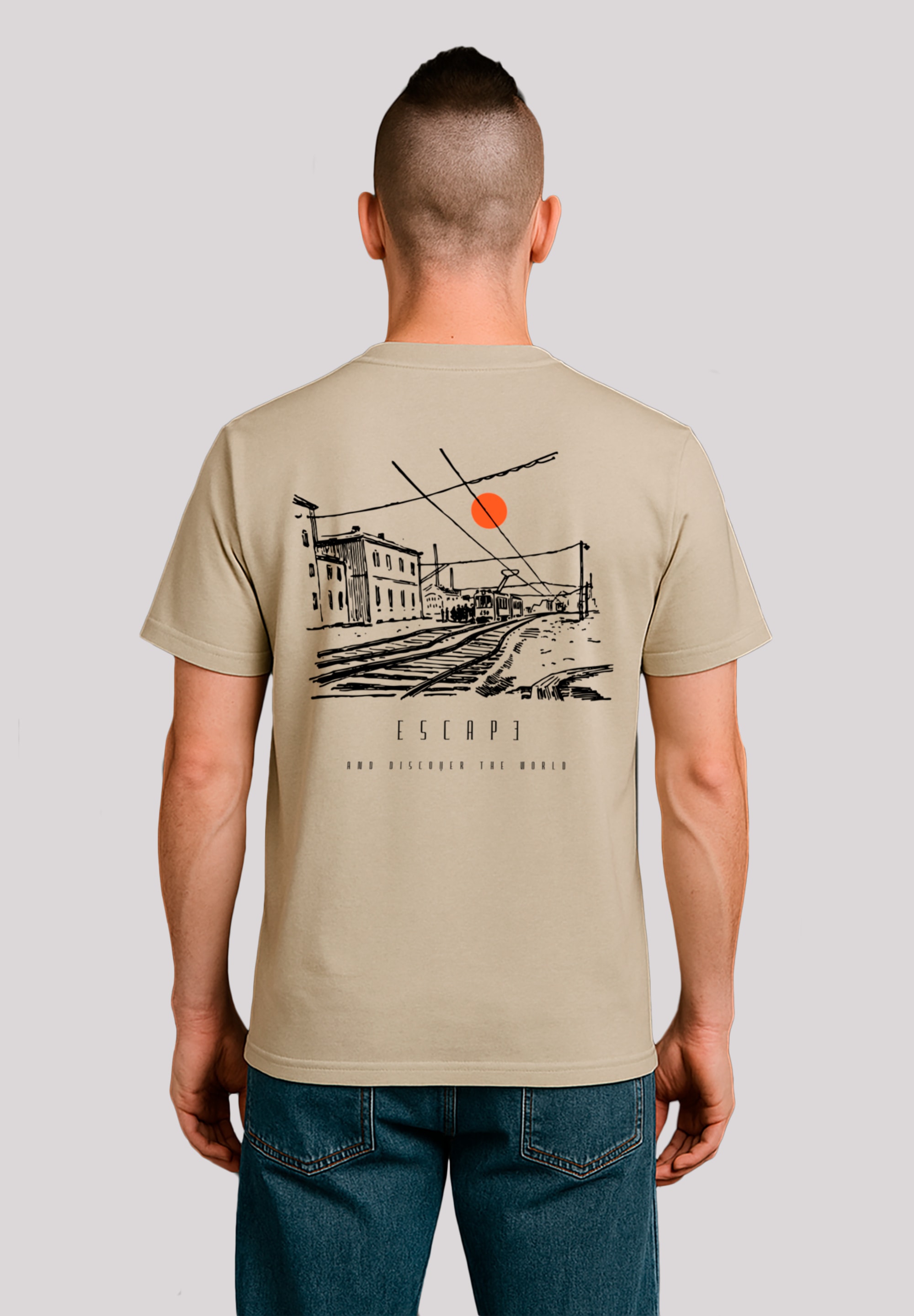 F4NT4STIC T-Shirt "Escape Discover the World Town Train Station", Premium Q günstig online kaufen